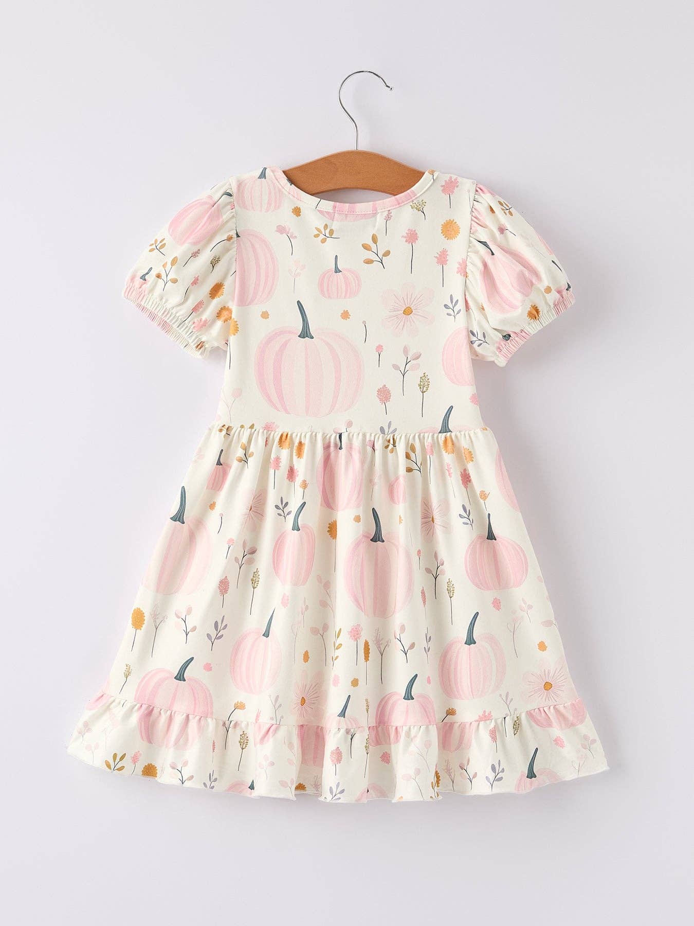 Cute Pumpkin Print Girls Dress