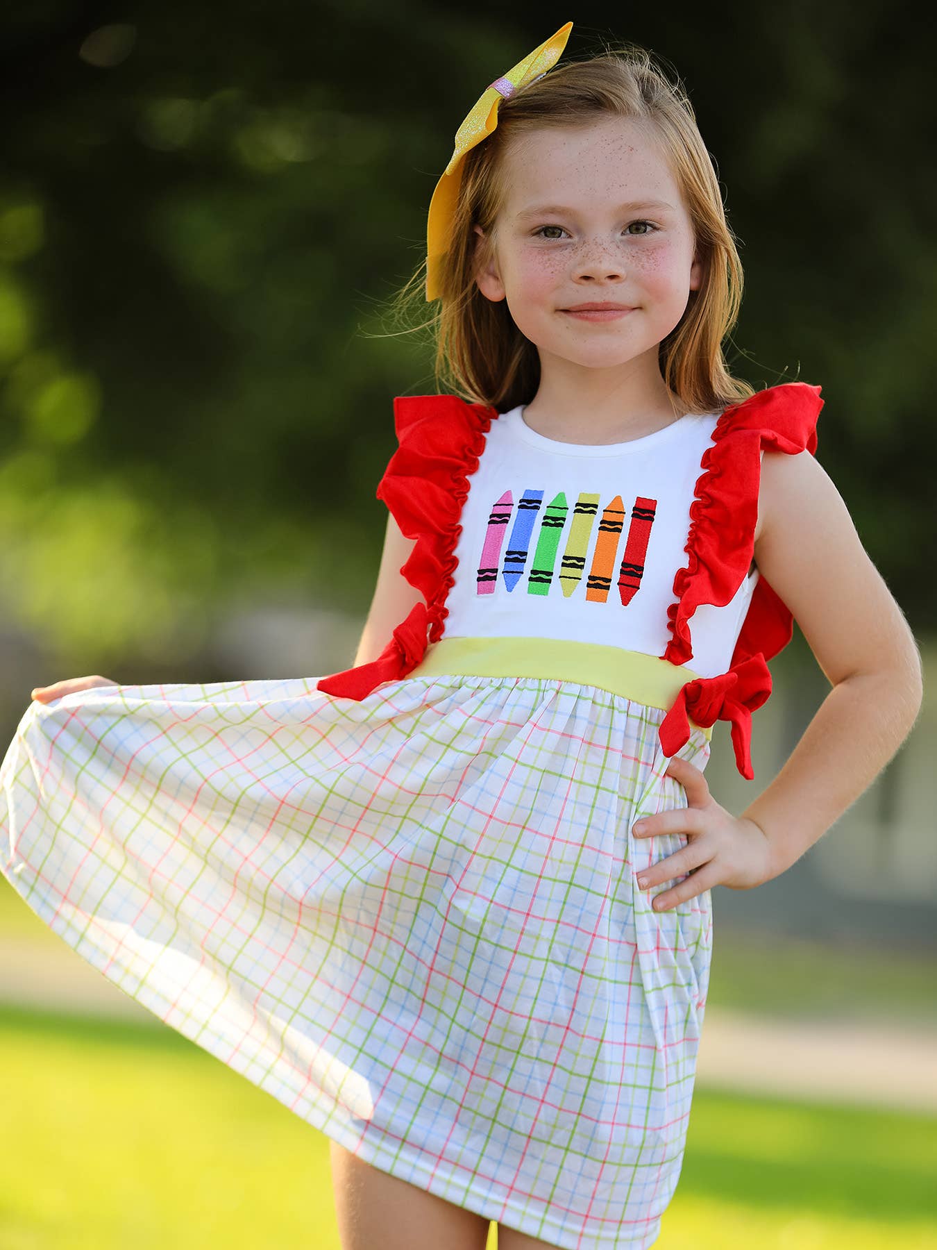 Back-To-School Embroidery Girls' Dress