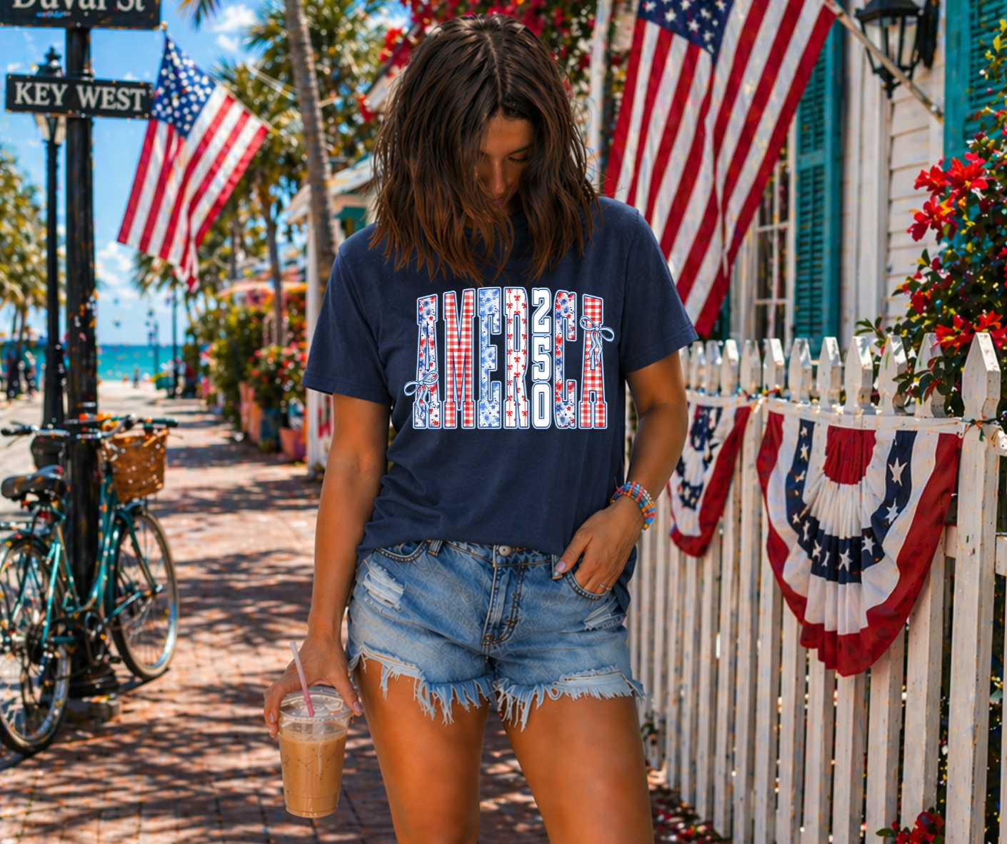 America 250 Coquette Navy Tee