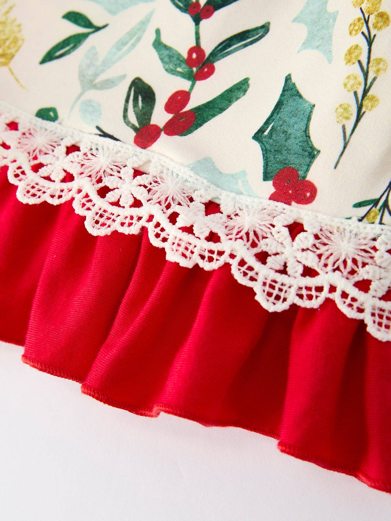 Christmas Dress – Holiday Floral Print Outfit with Pockets