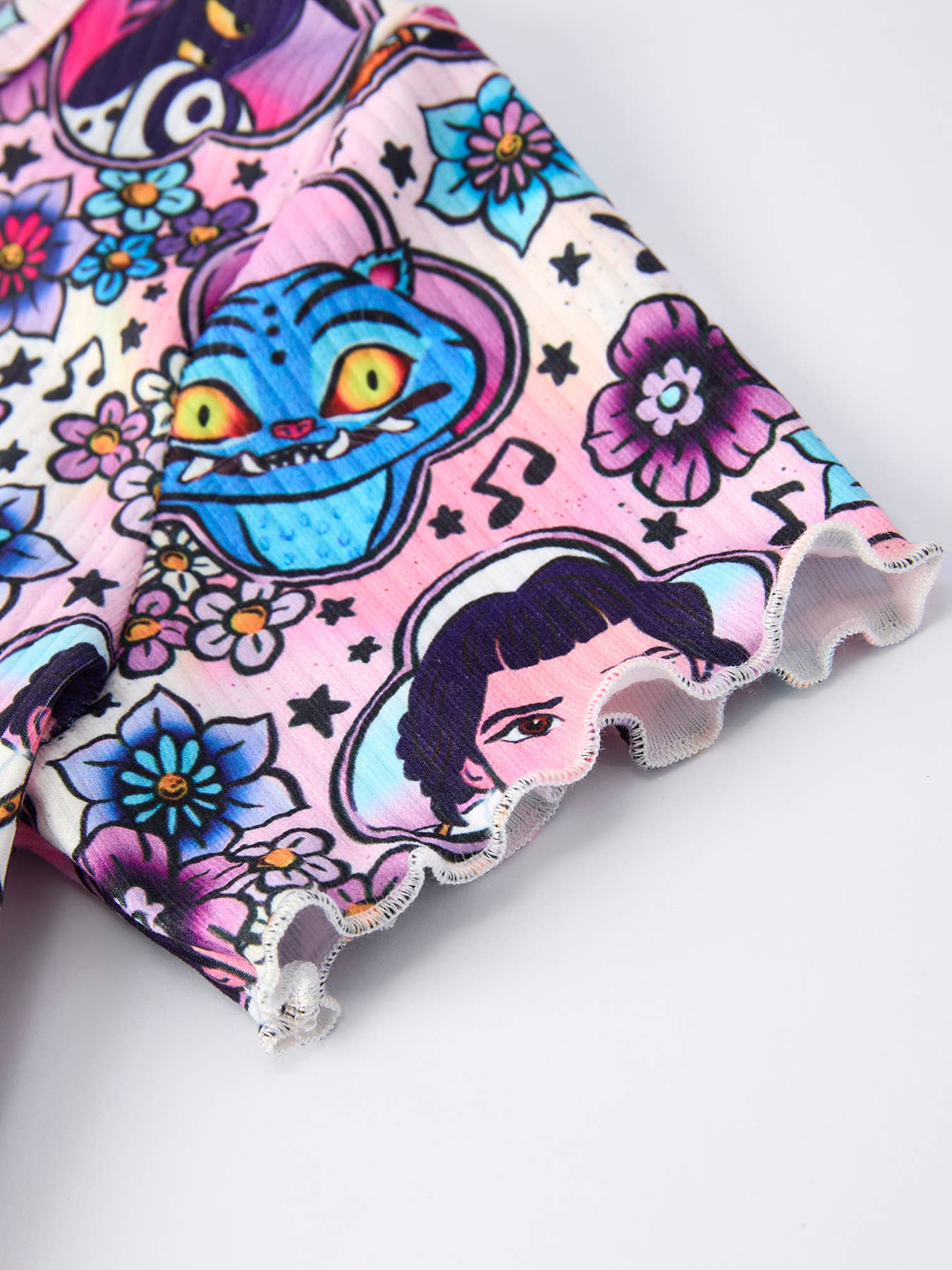 Girls Character Space Print Flare Outfit