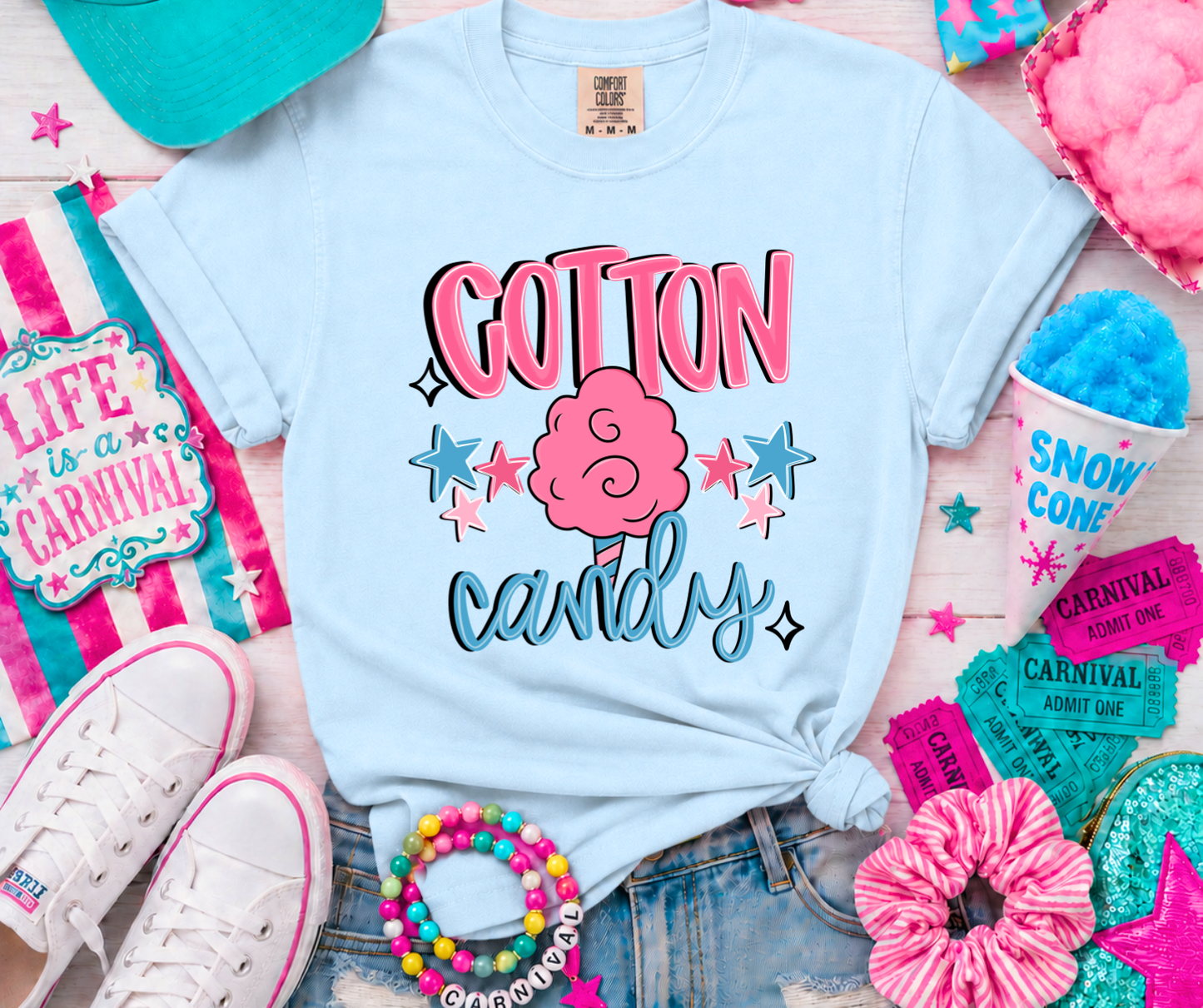 Cotton Candy Light Blue Tee