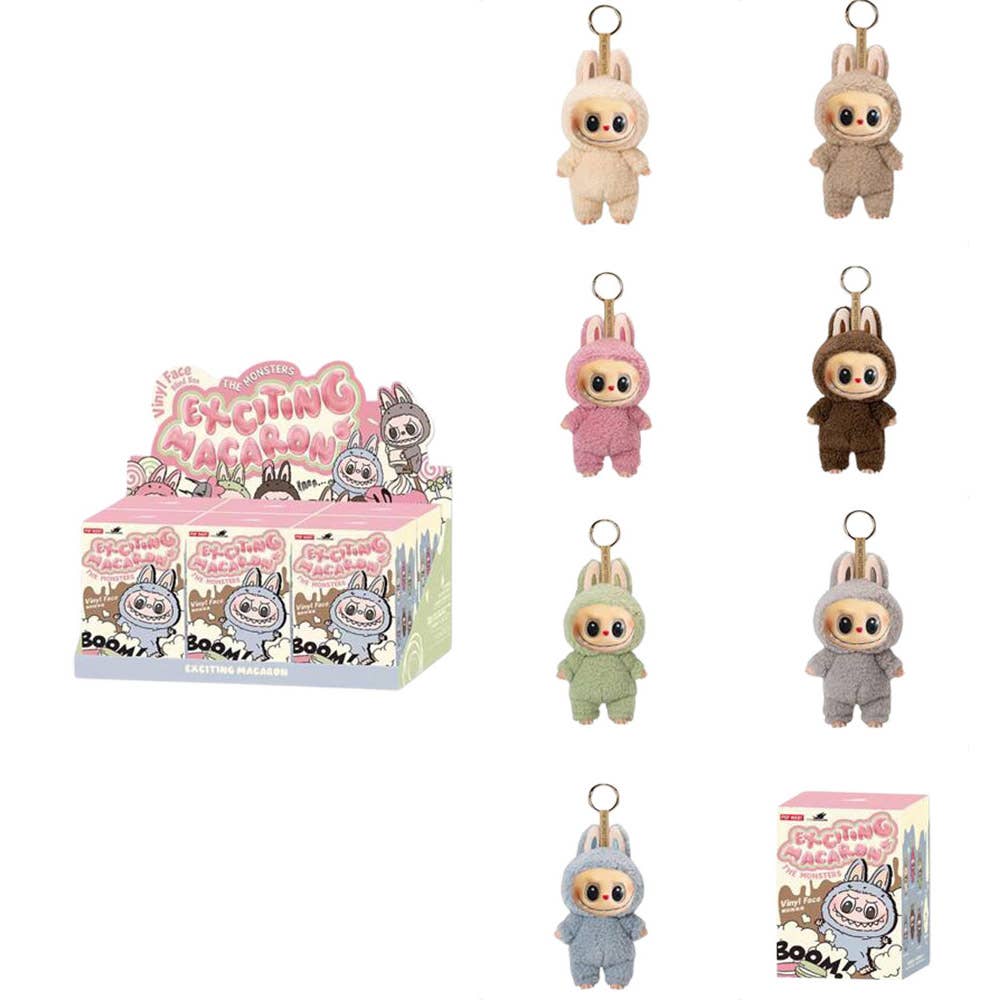 Labubu Monster Doll Keychain Exciting Macaron Blind Box