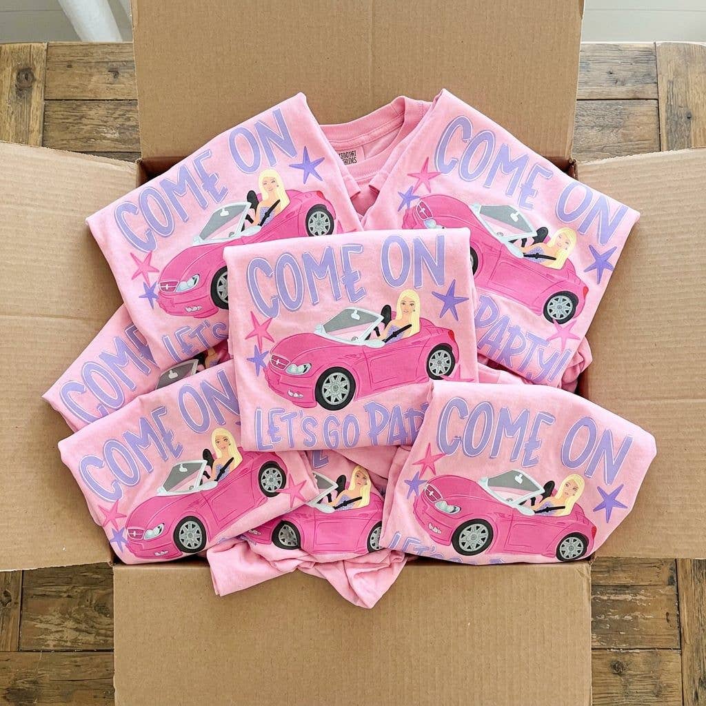 Blonde Come On Let's Go Party Pink Tee