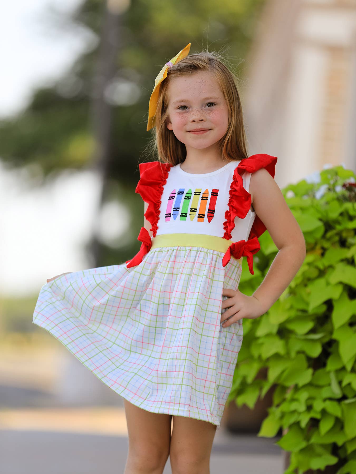 Back-To-School Embroidery Girls' Dress