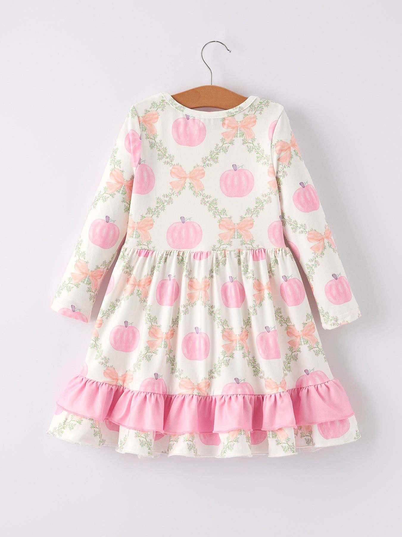 Pumpkin Pink Ruffle Girls Dress