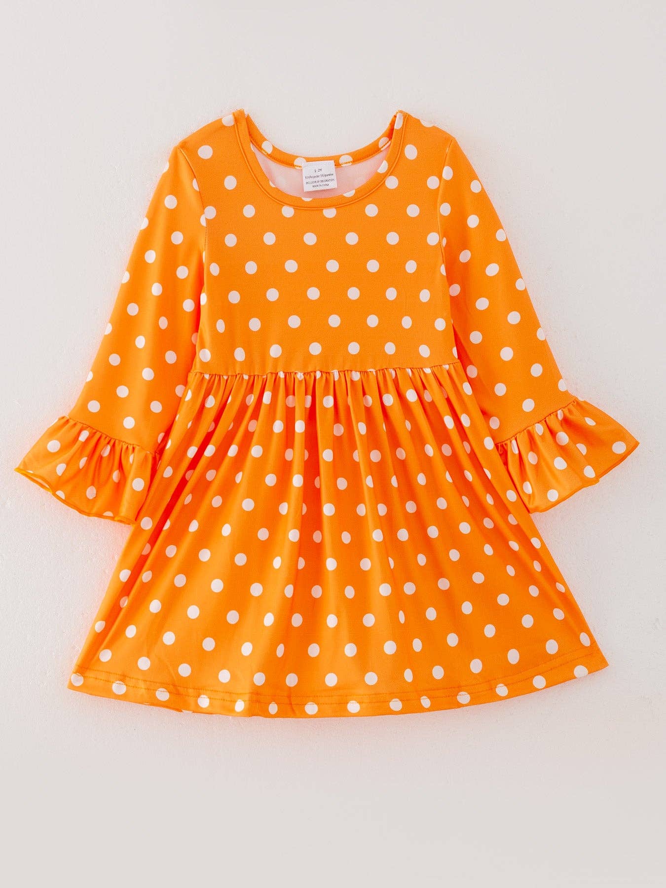 Fall Orange Polka Dot Dress