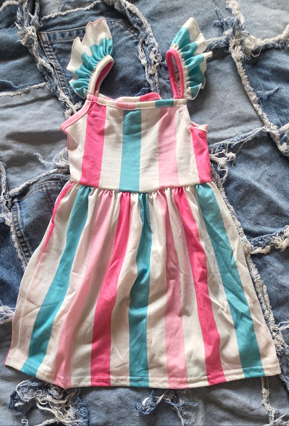 Striped Girls Suspender Dress