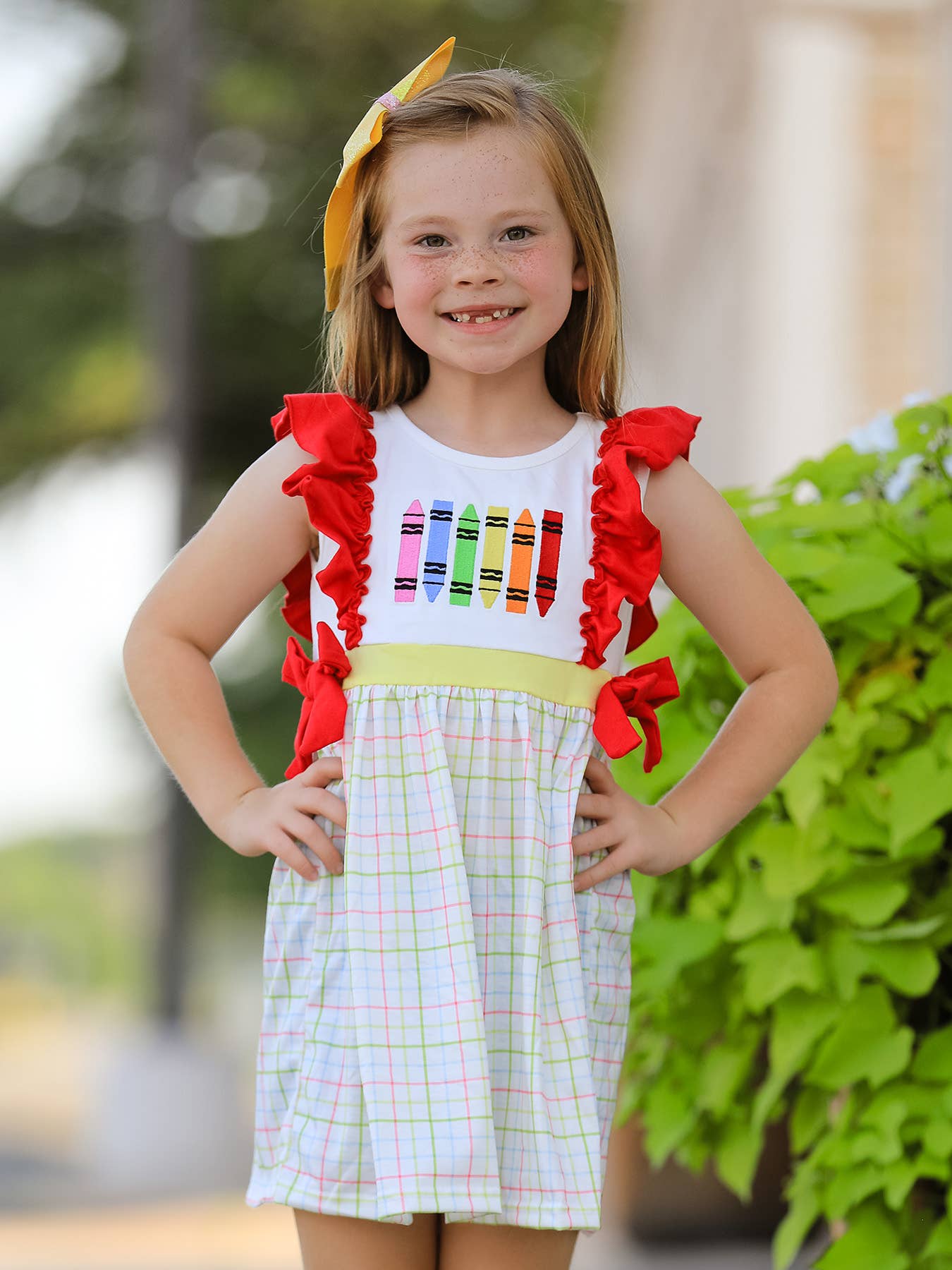Back-To-School Embroidery Girls' Dress