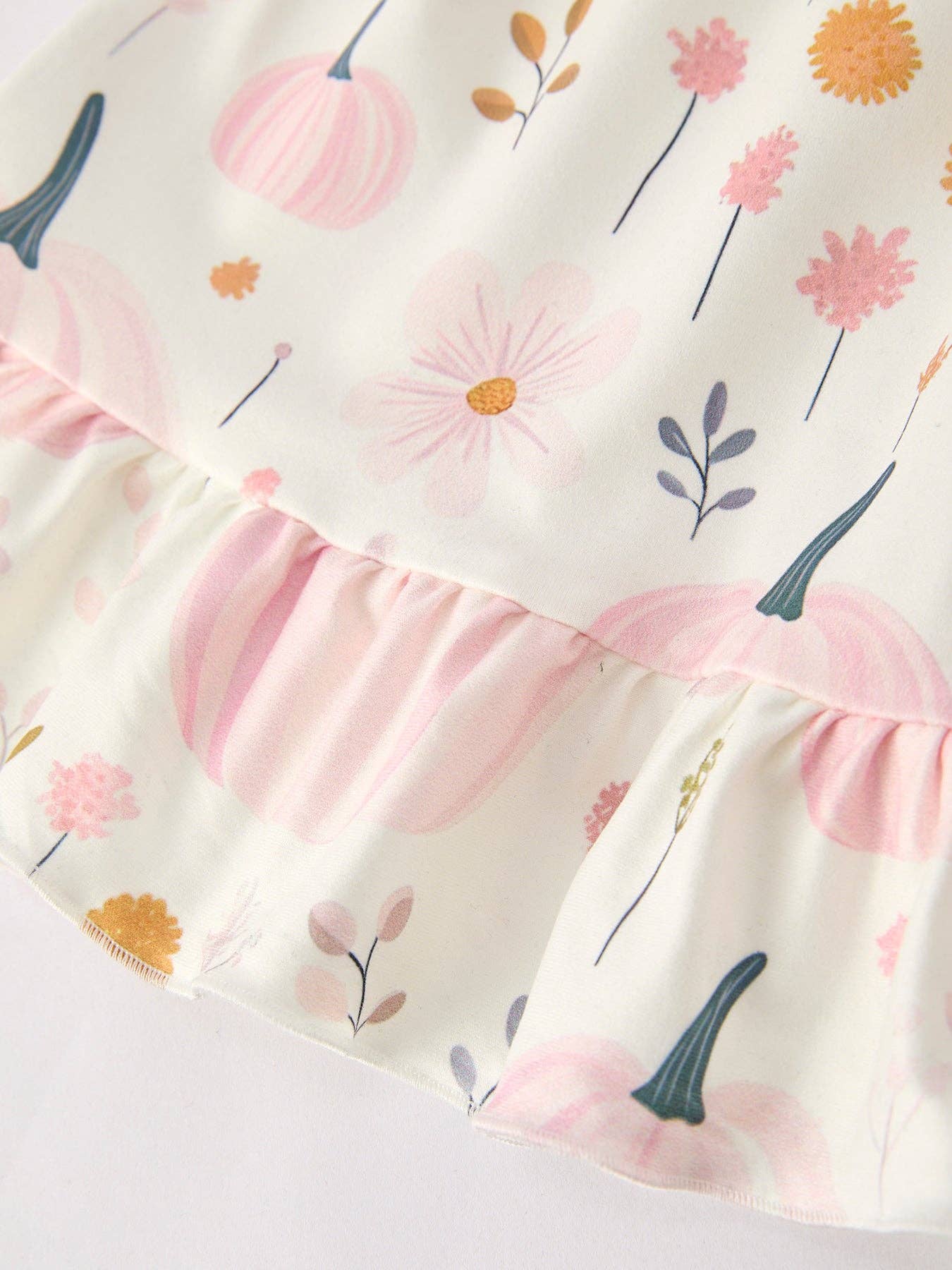 Cute Pumpkin Print Girls Dress