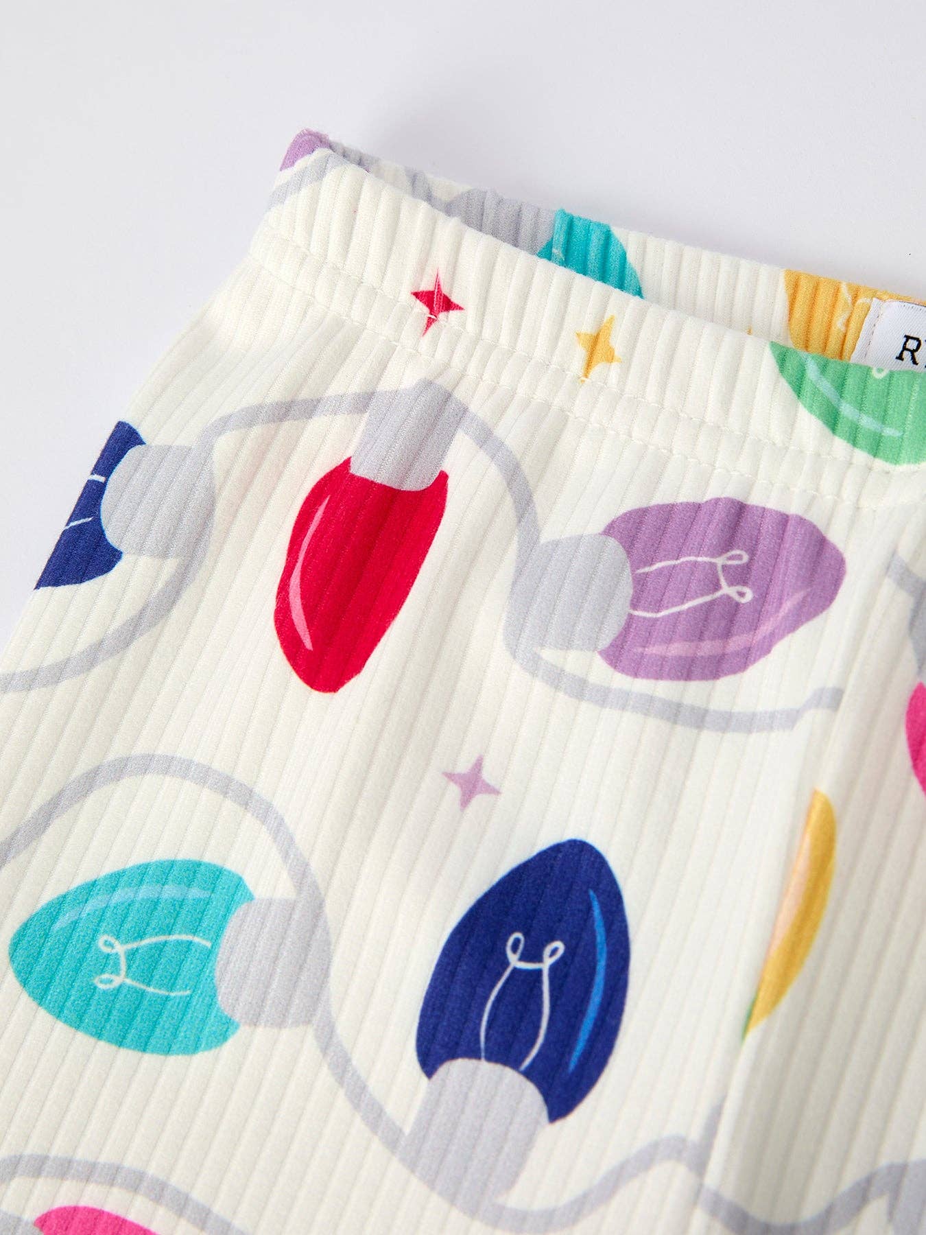 Christmas Girls Colorful Light Bulb Pajama Set