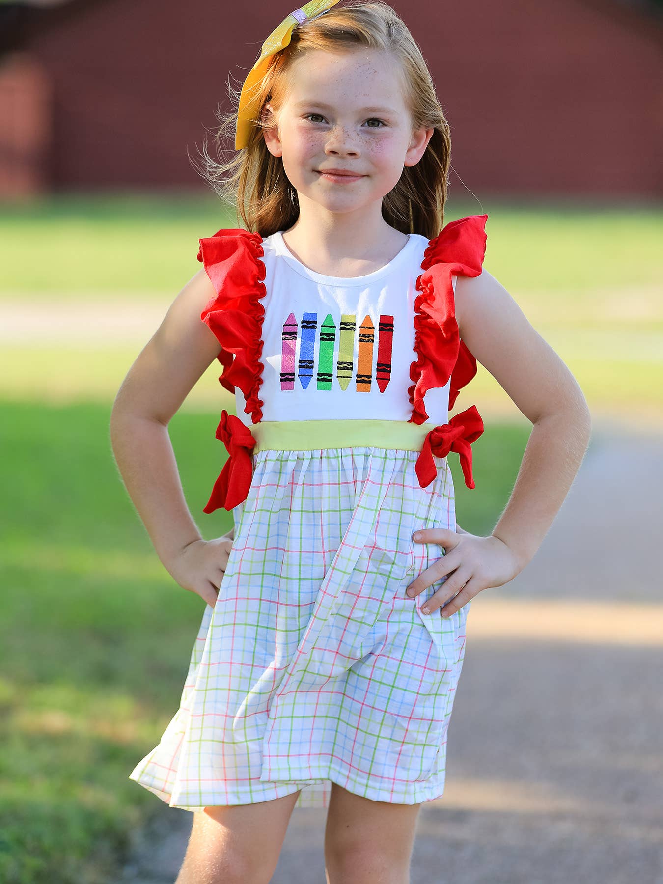 Back-To-School Embroidery Girls' Dress