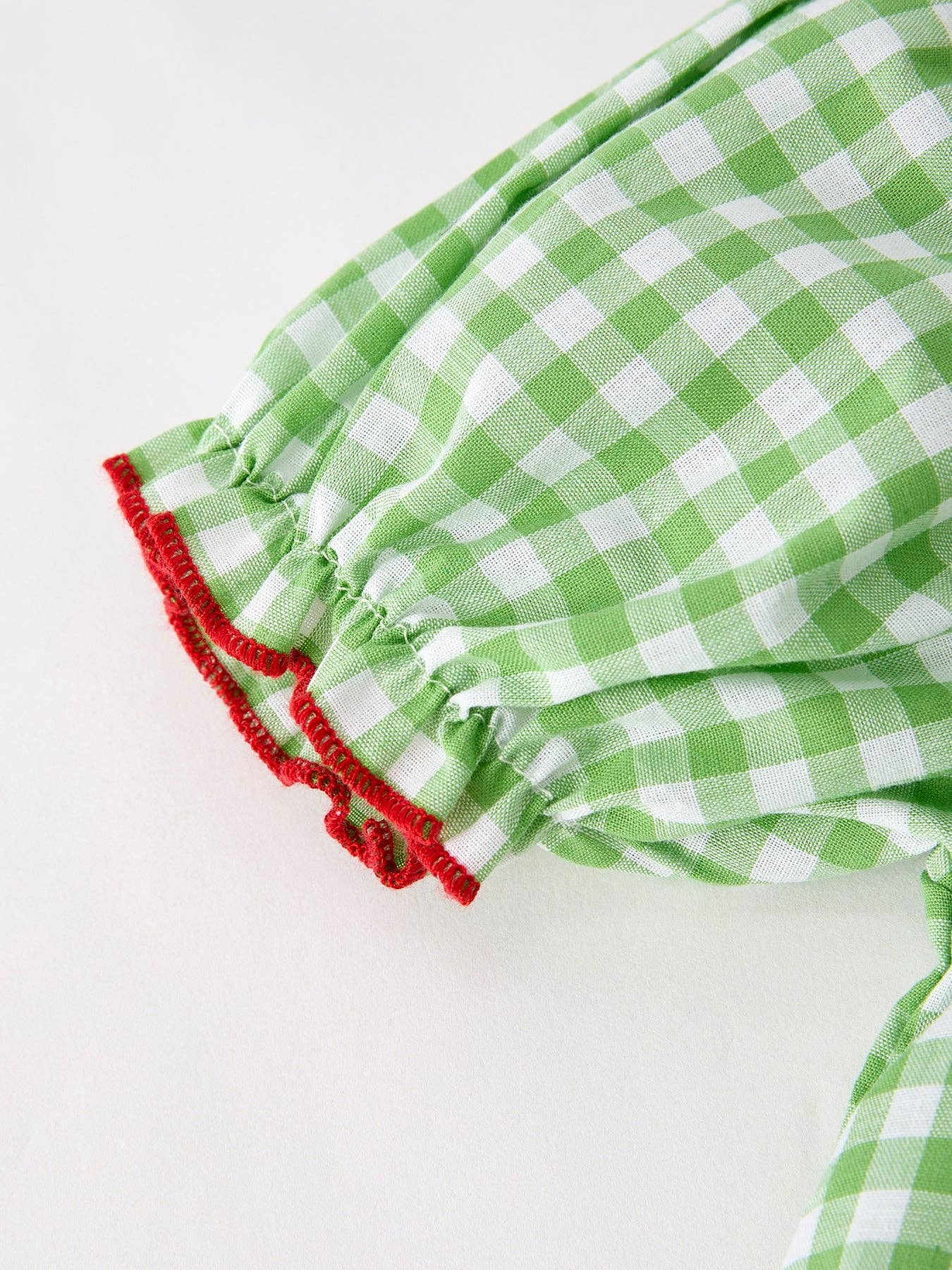 Back To School Girls Green Plaid Smocking Dress