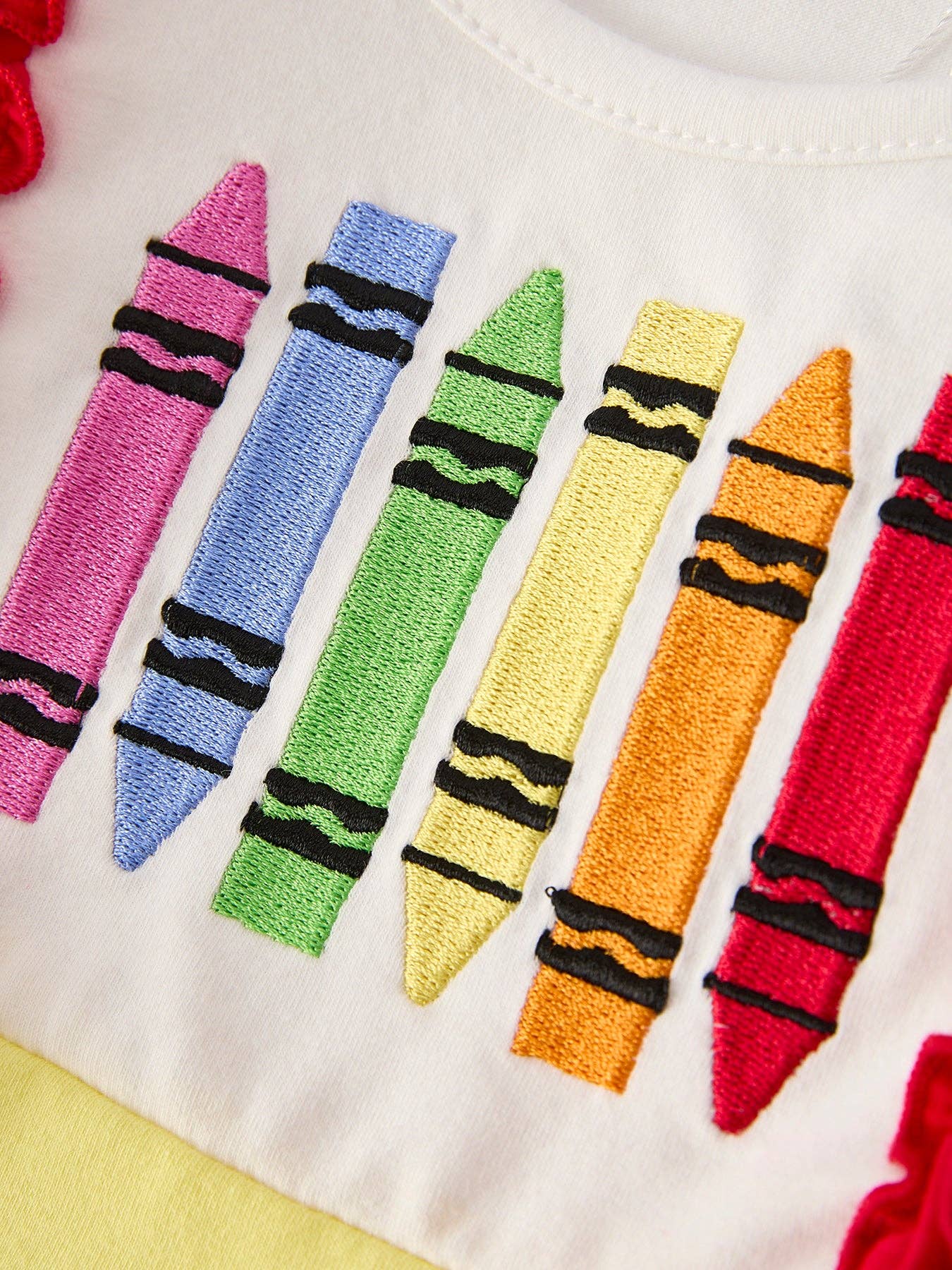 Back-To-School Embroidery Girls' Dress