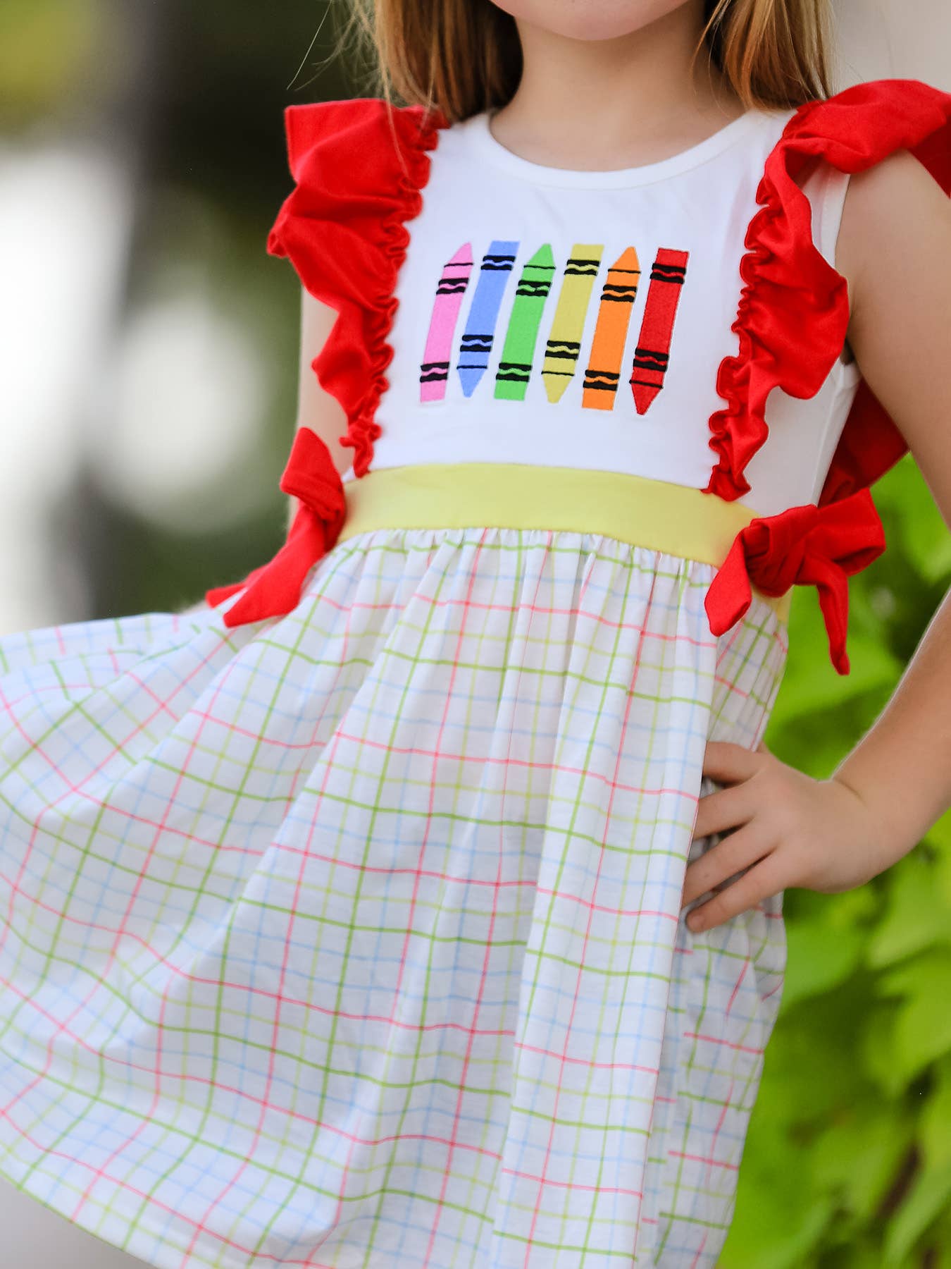 Back-To-School Embroidery Girls' Dress