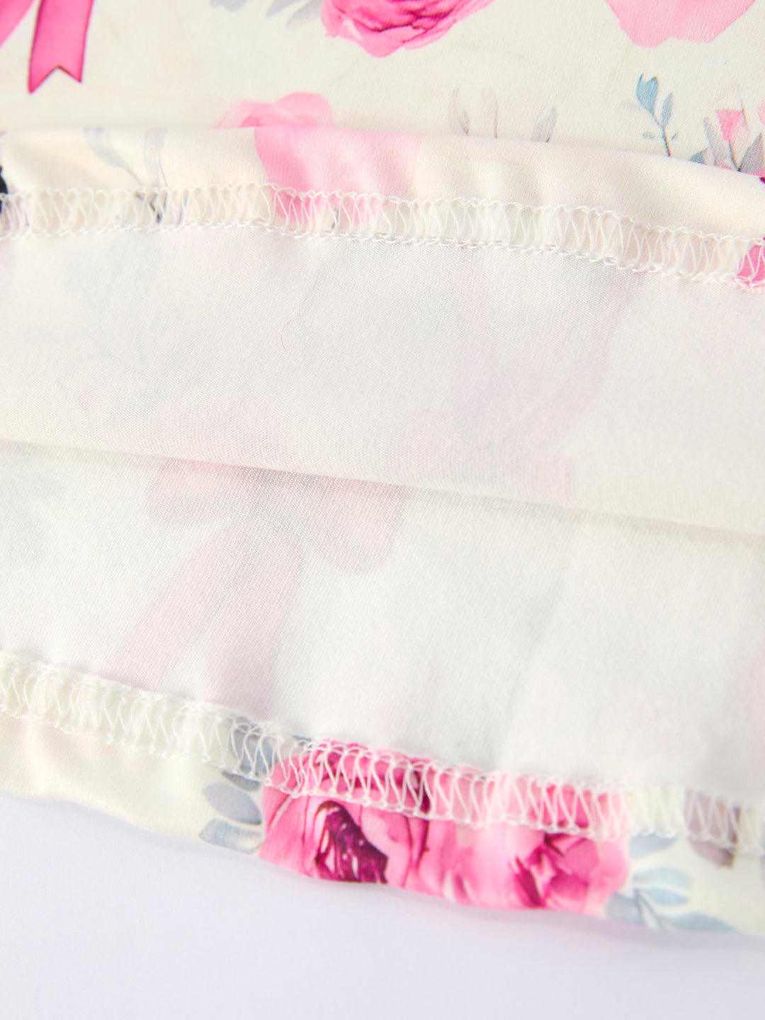 Easter Pink Bow Bunny and Rose Print Girls Dress