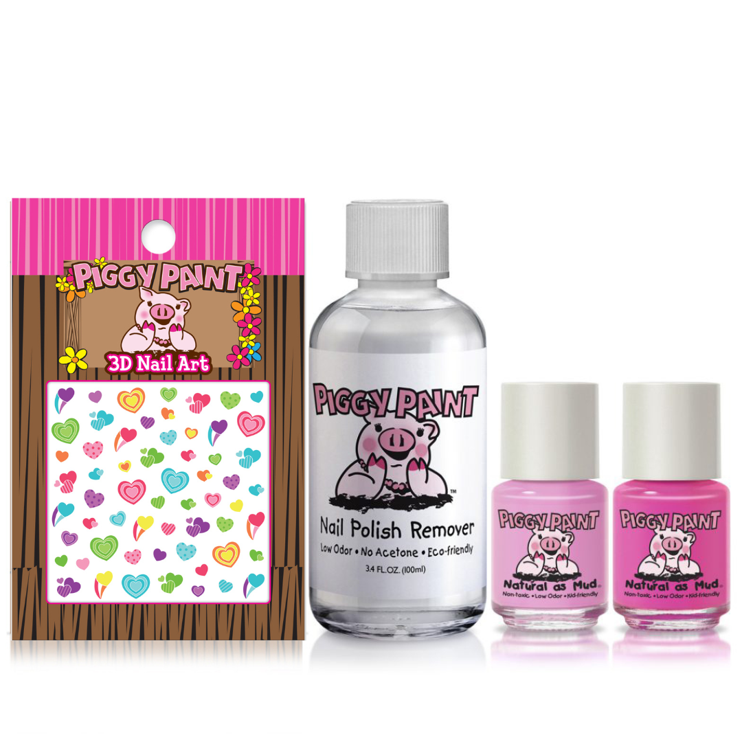 Piggy Paint Perfectly Pink Gift Set - Kids Non-toxic Nail Polish
