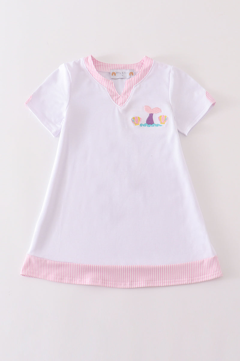 Abby & Evie
White mermaid embroidery cover up
