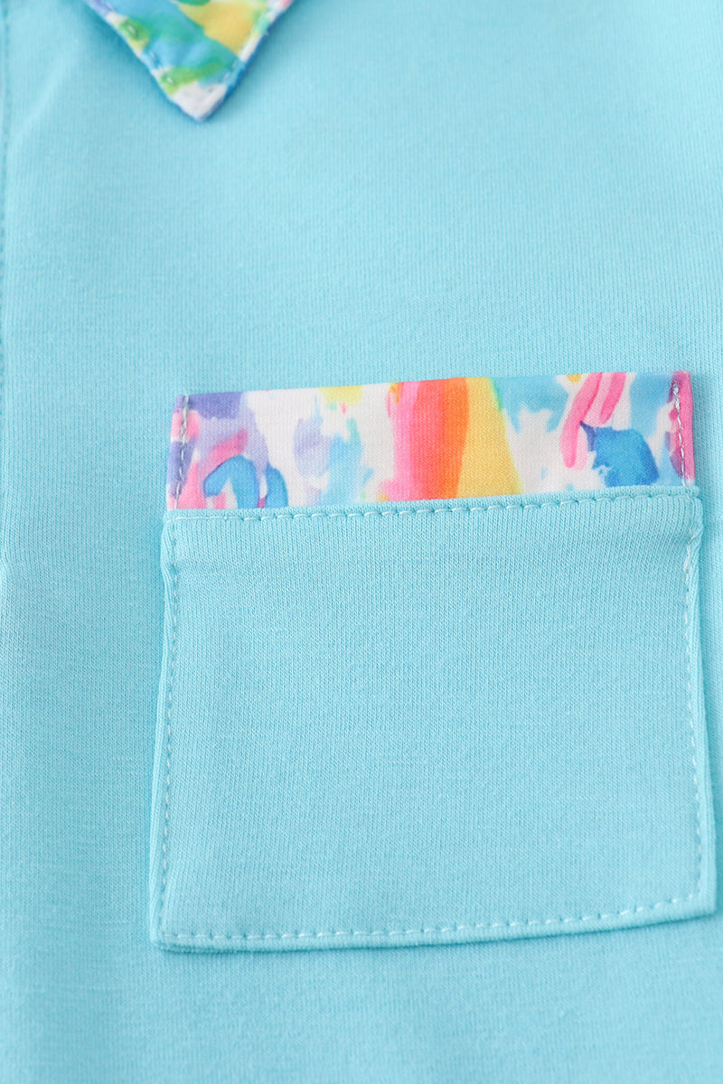 Abby & Evie
Mint rainbow splash boy shirt