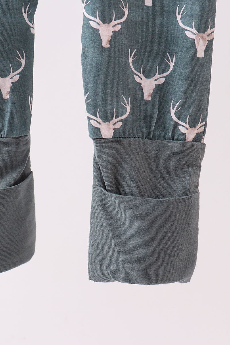 Abby & Evie Premium
Premium forest reindeer print bamboo romper