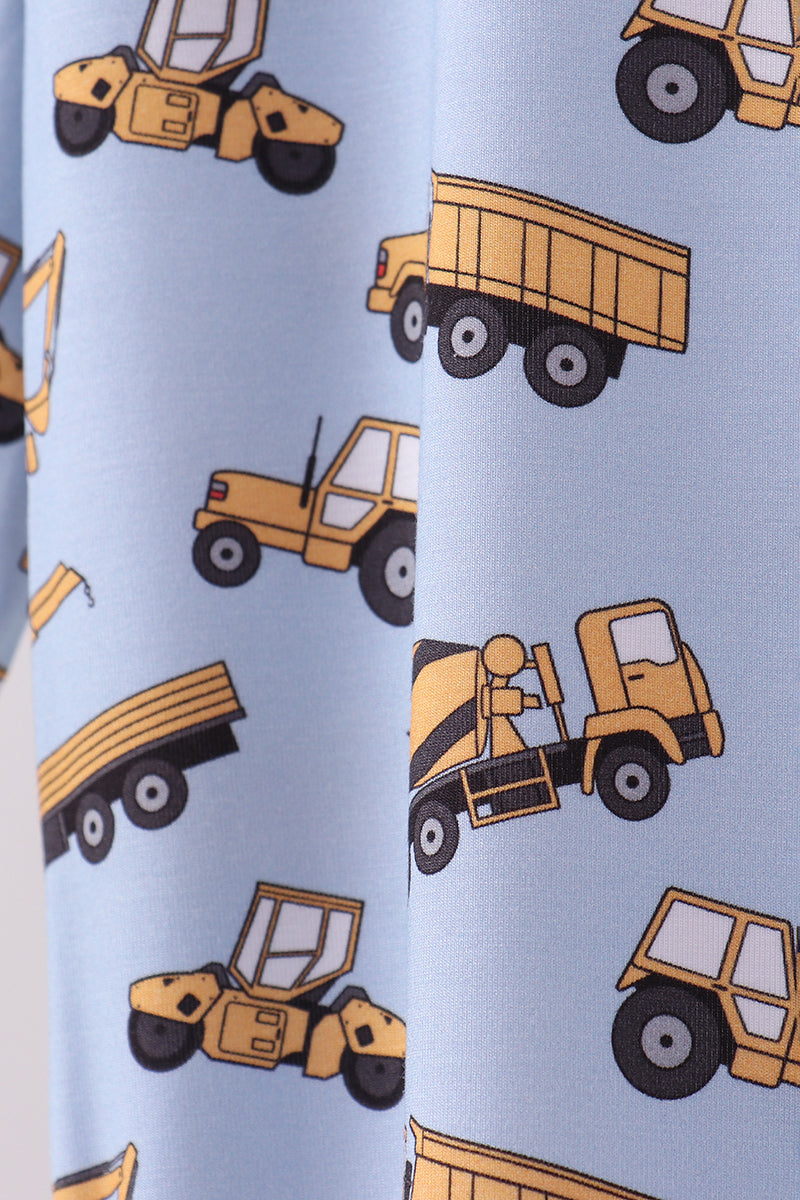 Abby & Evie Premium
Premium blue excavator print bamboo pants set