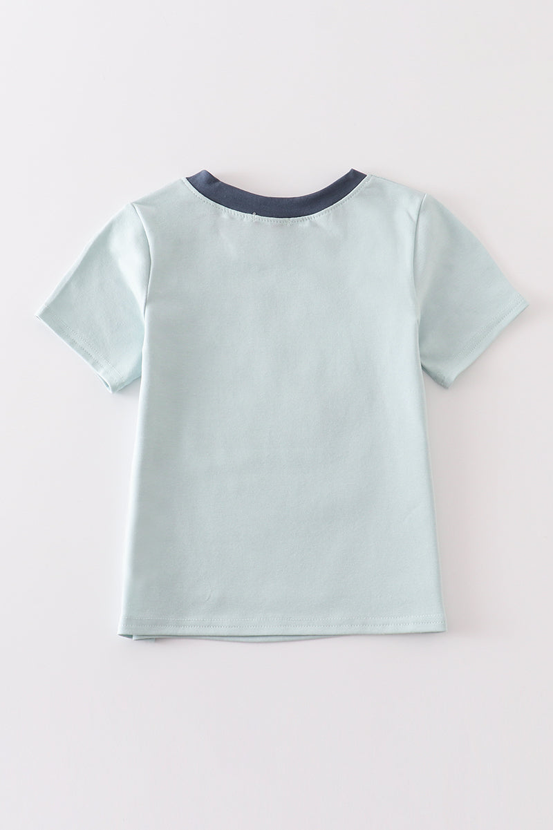 Abby & Evie
Green excavator applique boy top