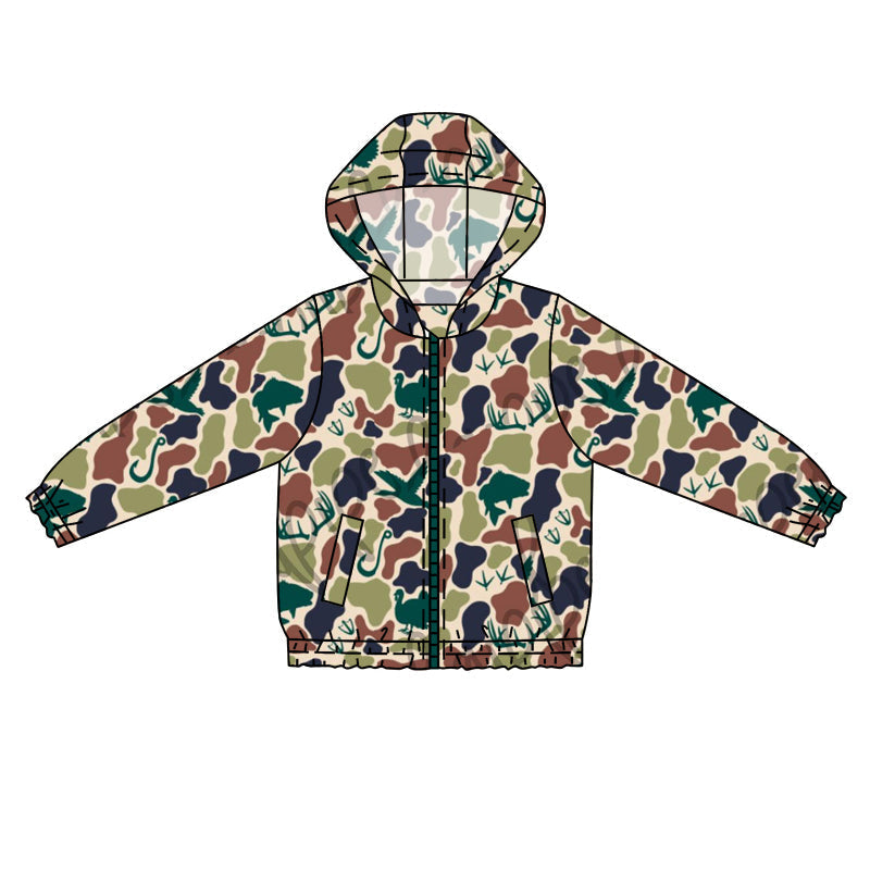 (ETA 9/14/26) Camo duck turkey fish deer boys zipper hoodie jacket