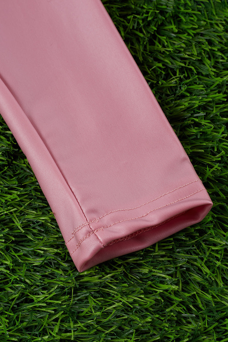 PINK FAUX LEATHER LEGGINGS