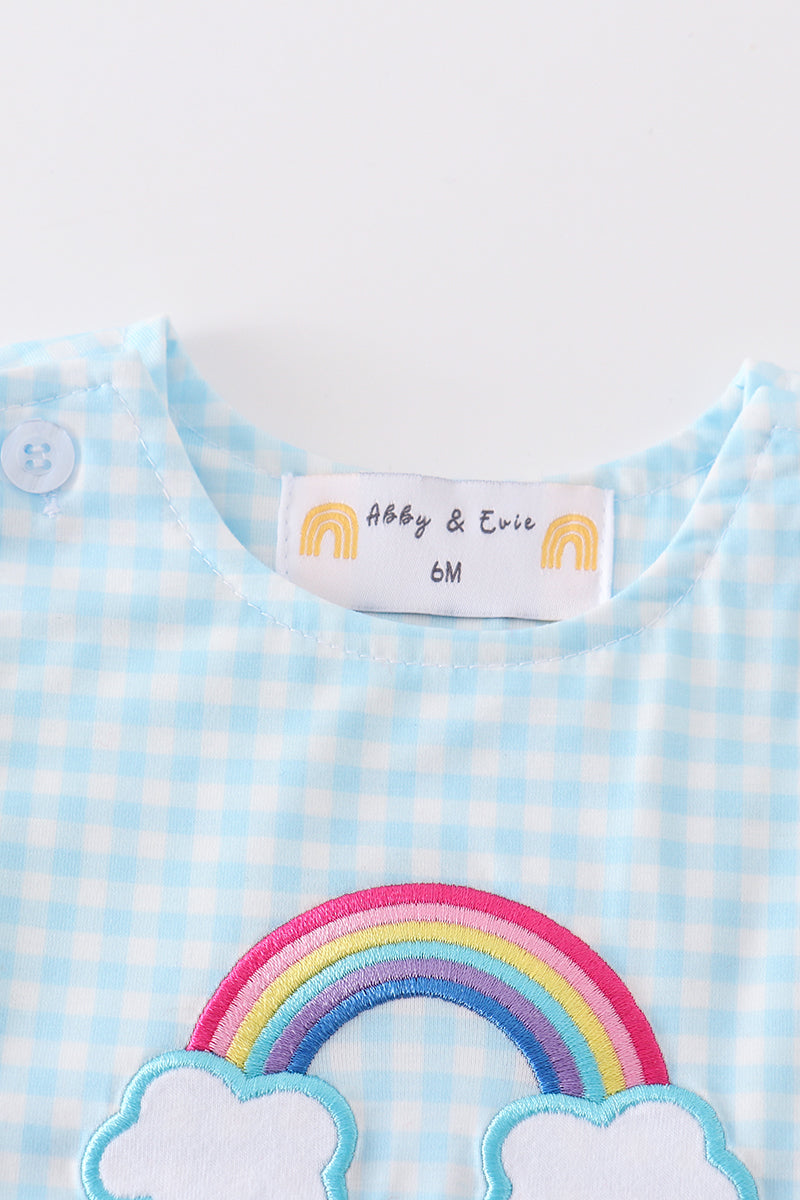 Abby & Evie Premium
Premium blue rainbow romper