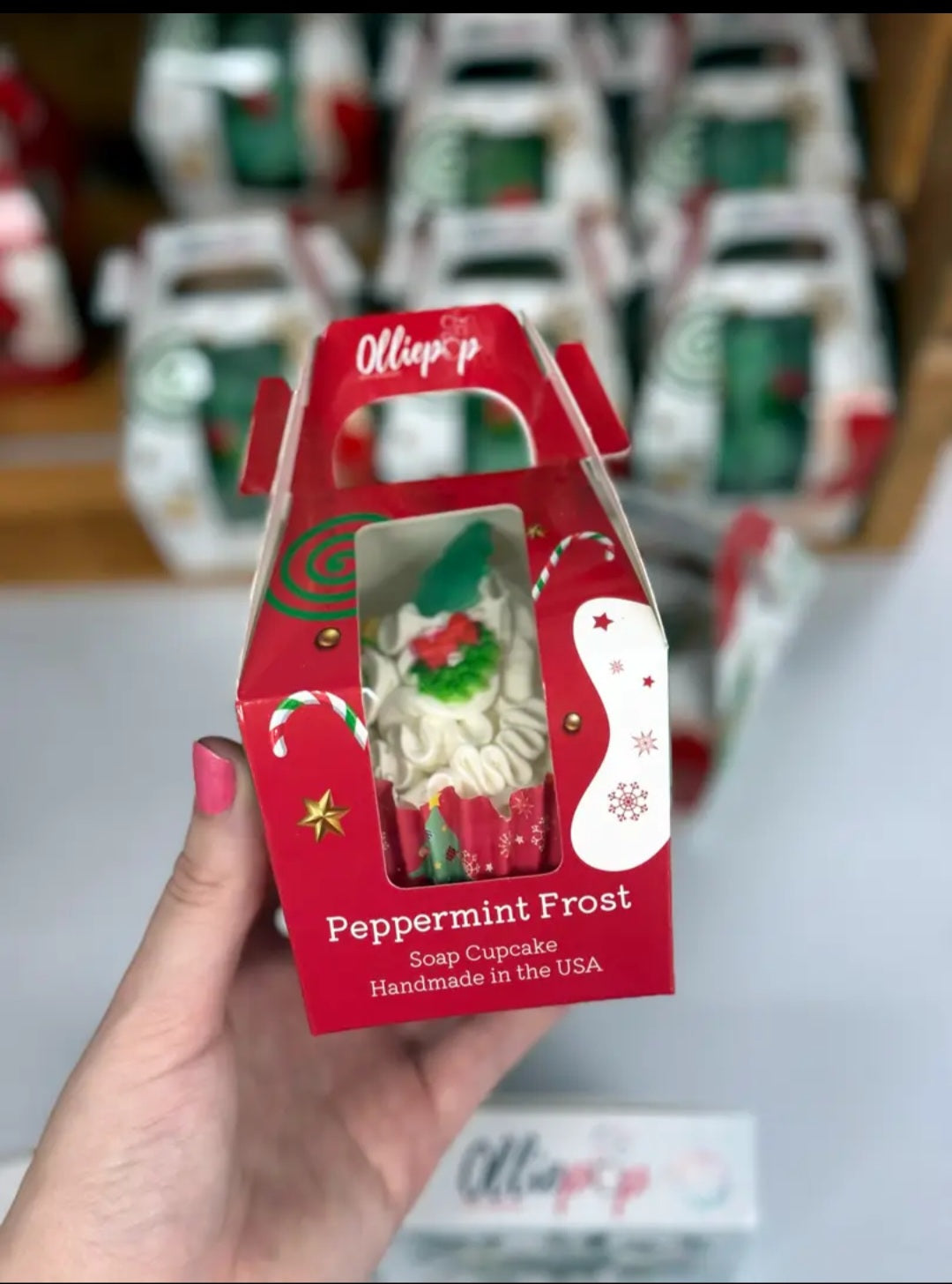 Handmade Peppermint Frost Cupcake Soap