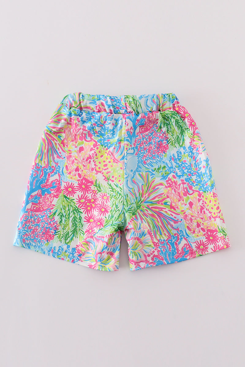 Abby & Evie
Pink tropical boy swim trunk