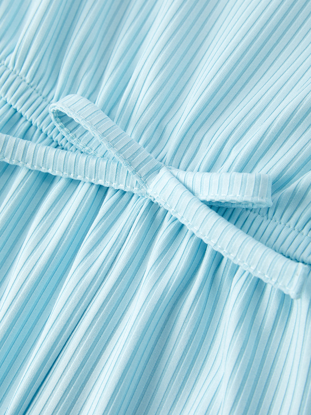 Light Blue Ribbed Milk Silk Romper