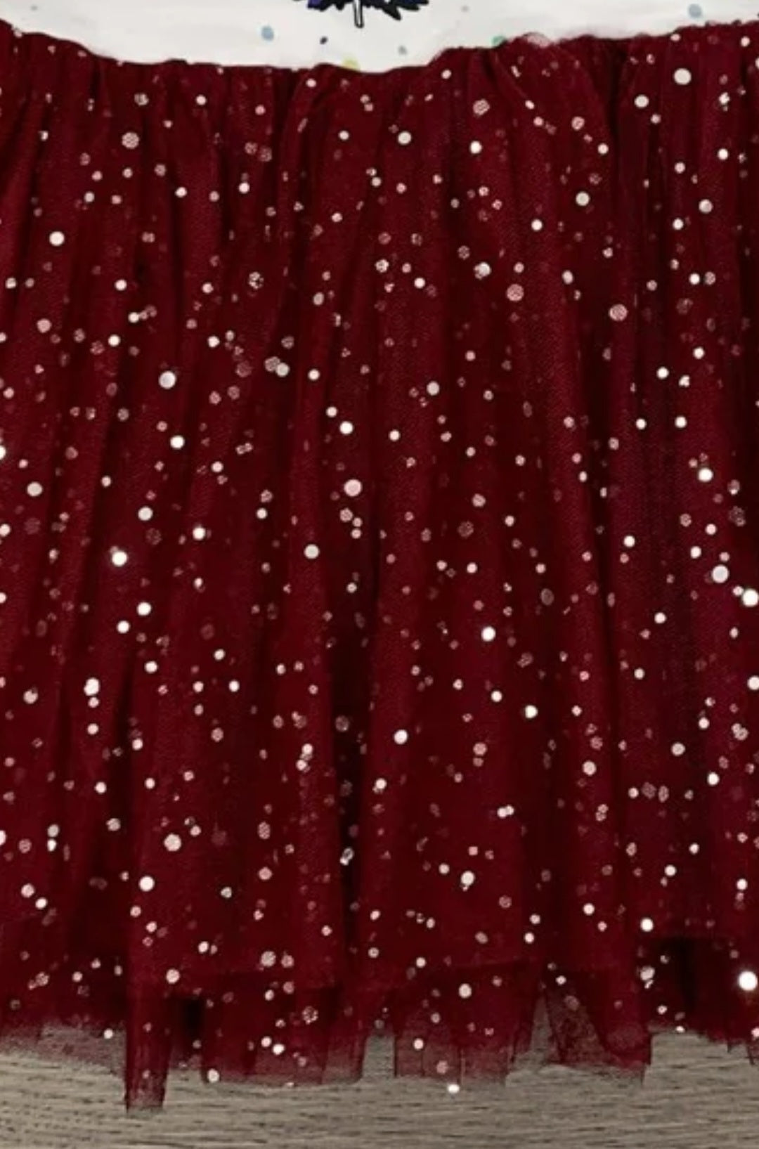Burgundy Christmas Tree Tutu Dress