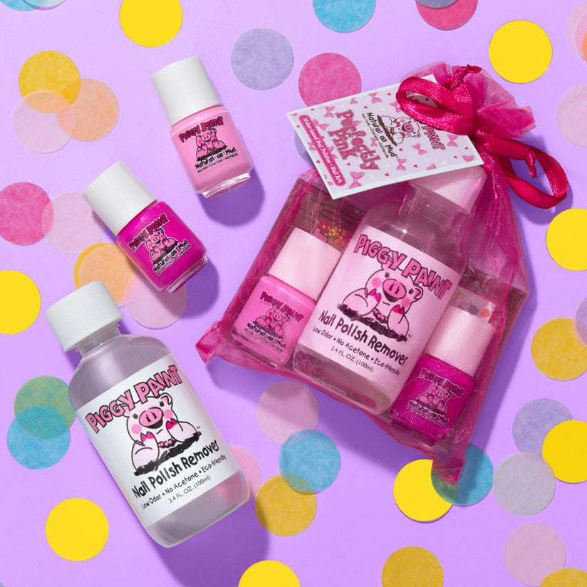 Piggy Paint Perfectly Pink Gift Set - Kids Non-toxic Nail Polish