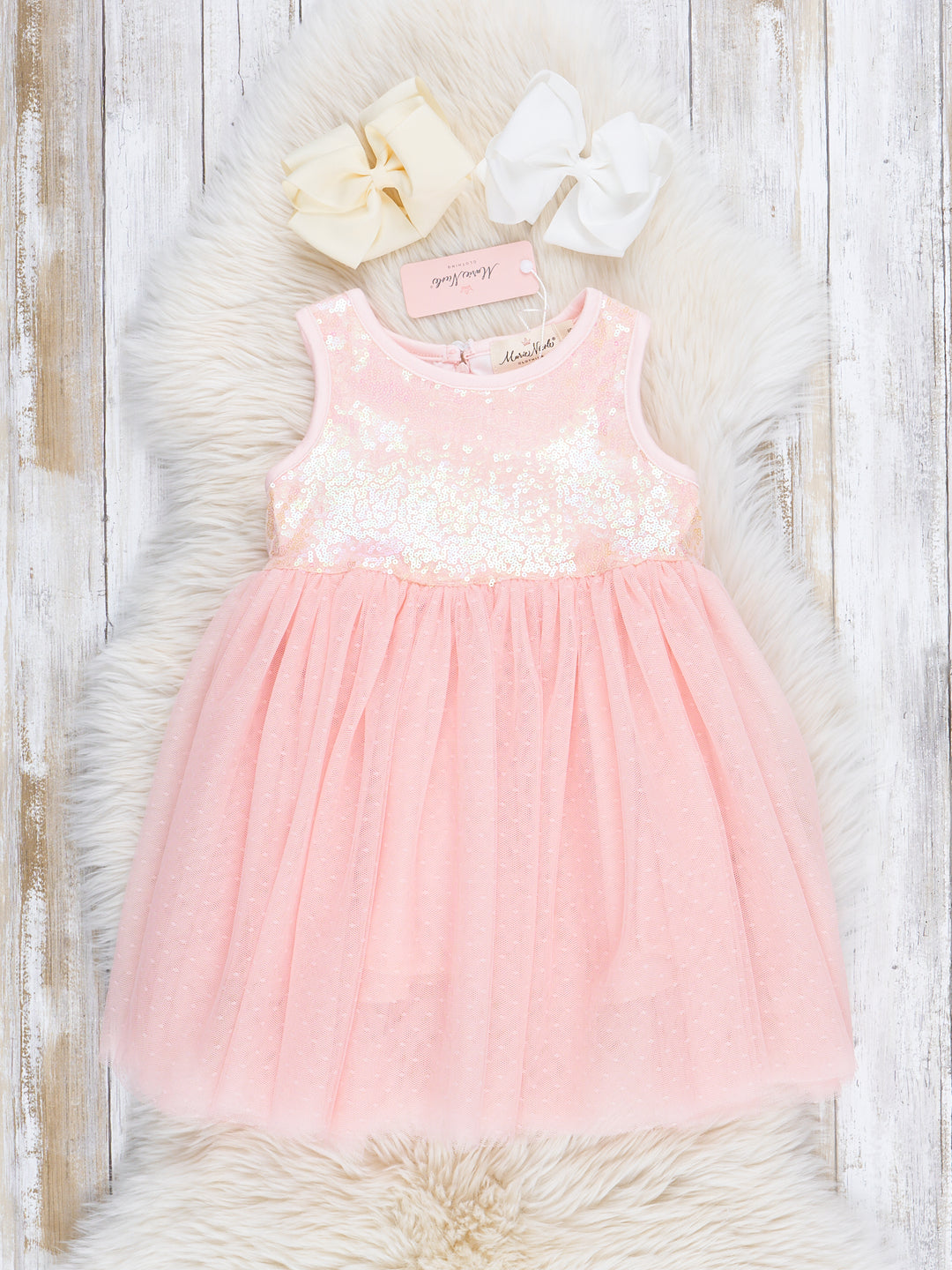 Blush Sleeveless Sparkle Party Dress