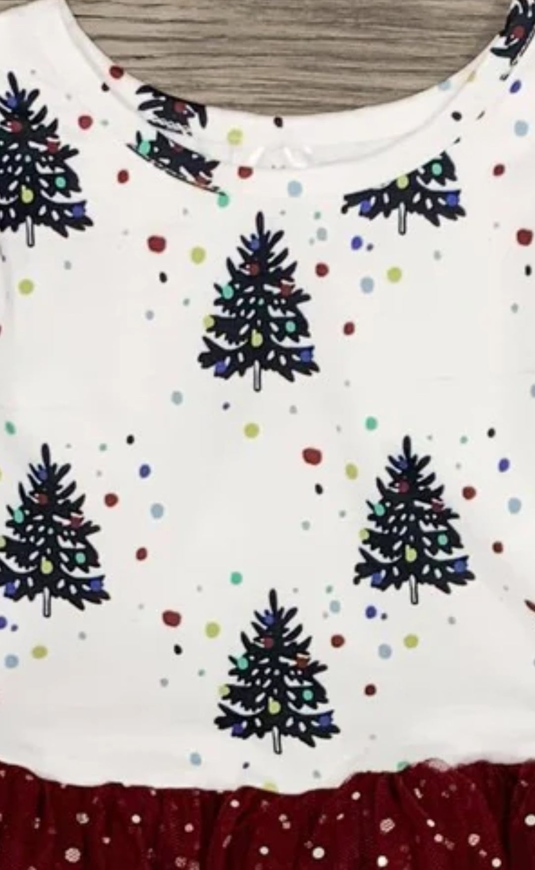 Burgundy Christmas Tree Tutu Dress