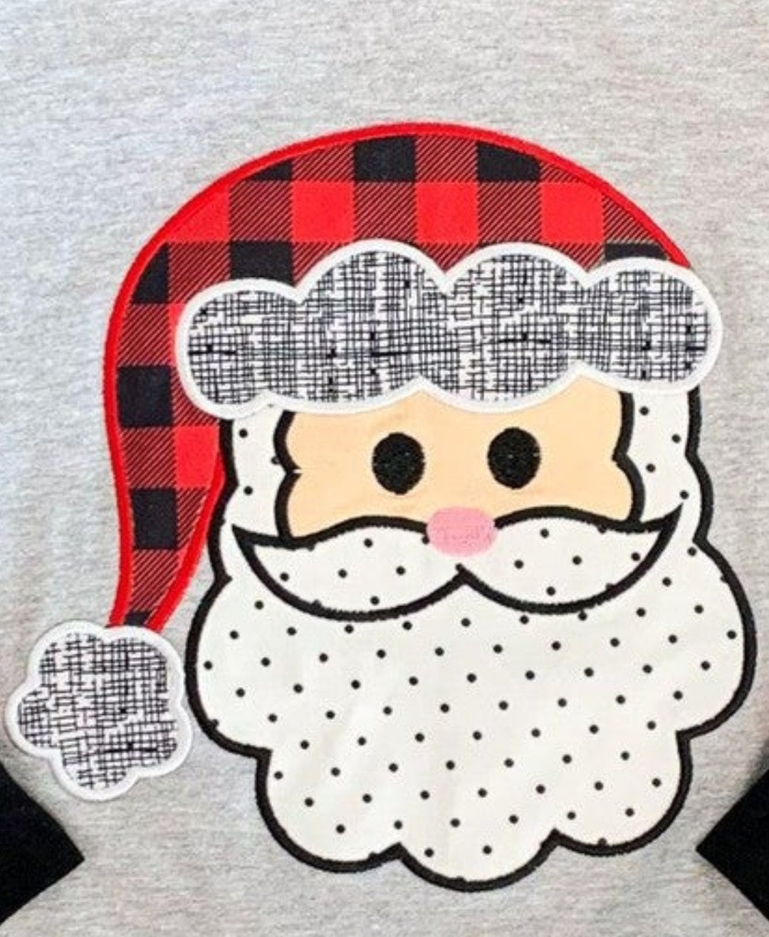 Cheerful Santa Plaid Top