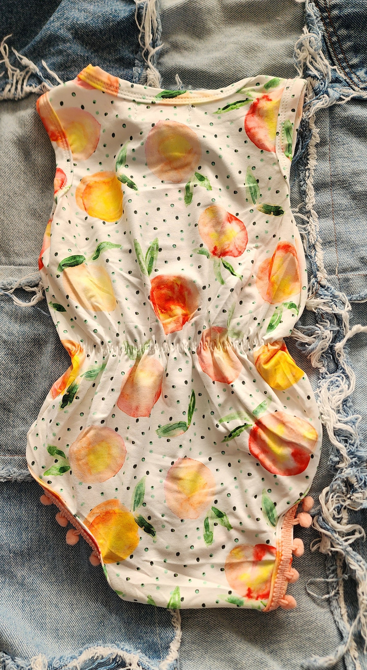 You're a Peach Pom Pom Romper