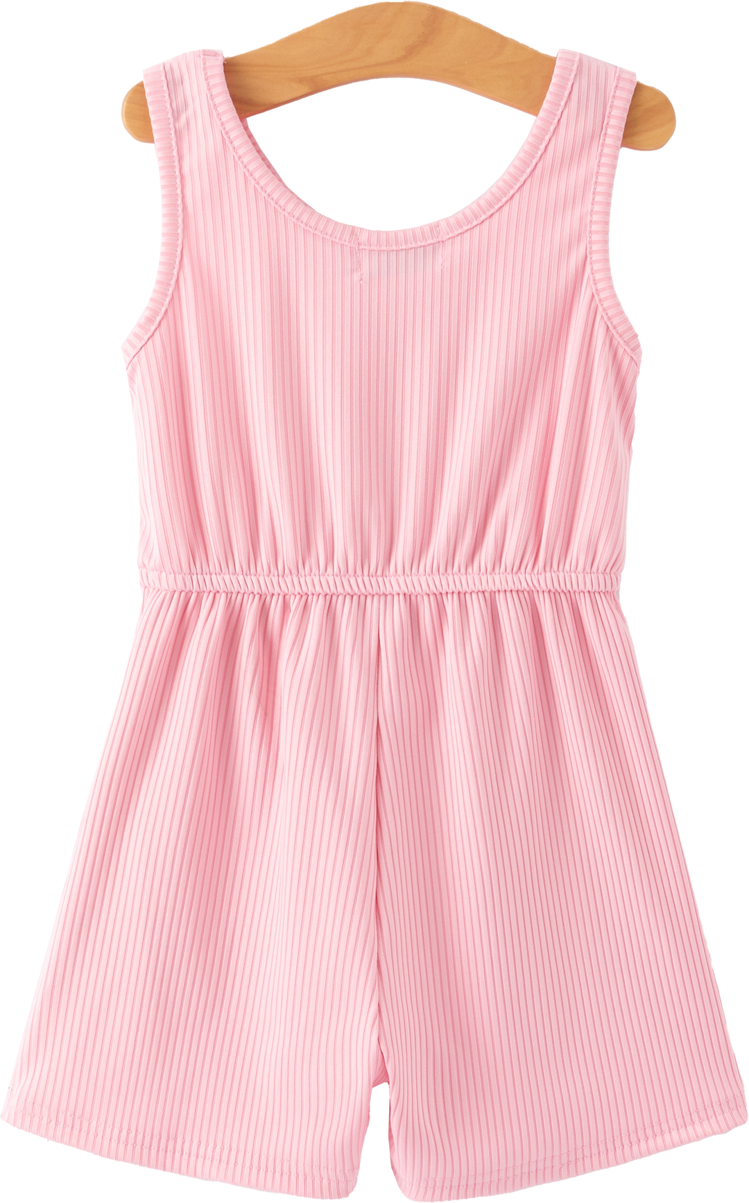 Pink Ribbed Milk Silk Romper