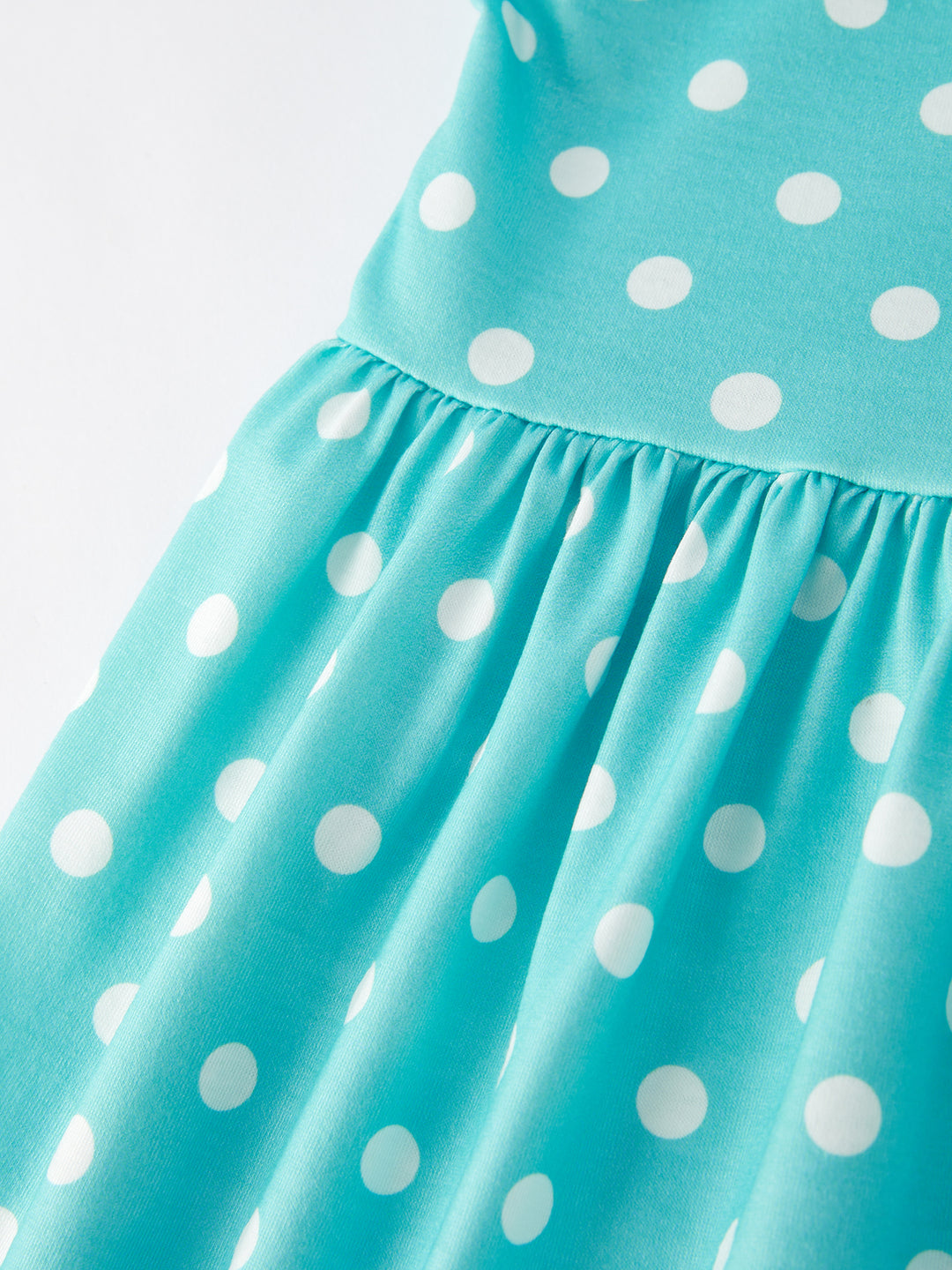 Girls Vibrant Blue Polka Dot Dress