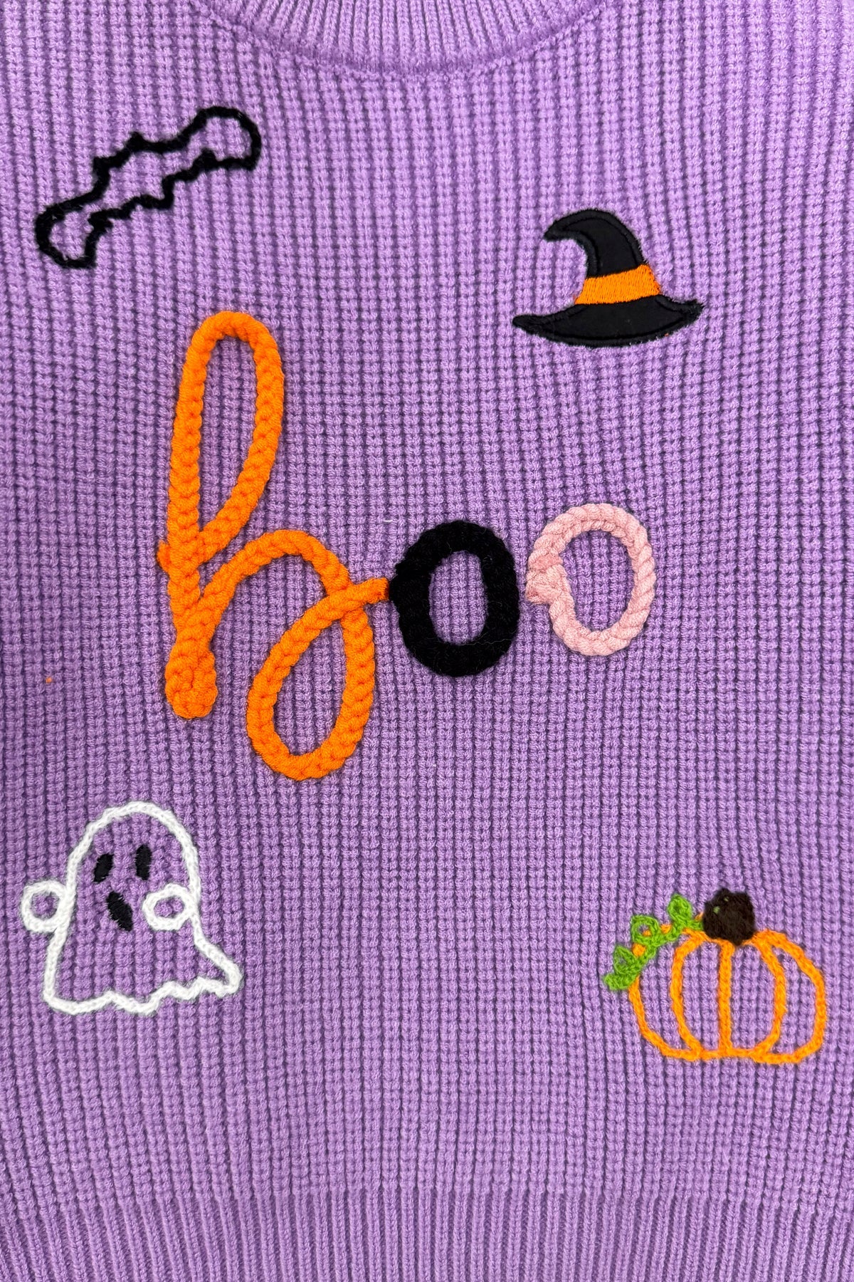 "Boo" Purple Knit Sweater Bell Bottom Set