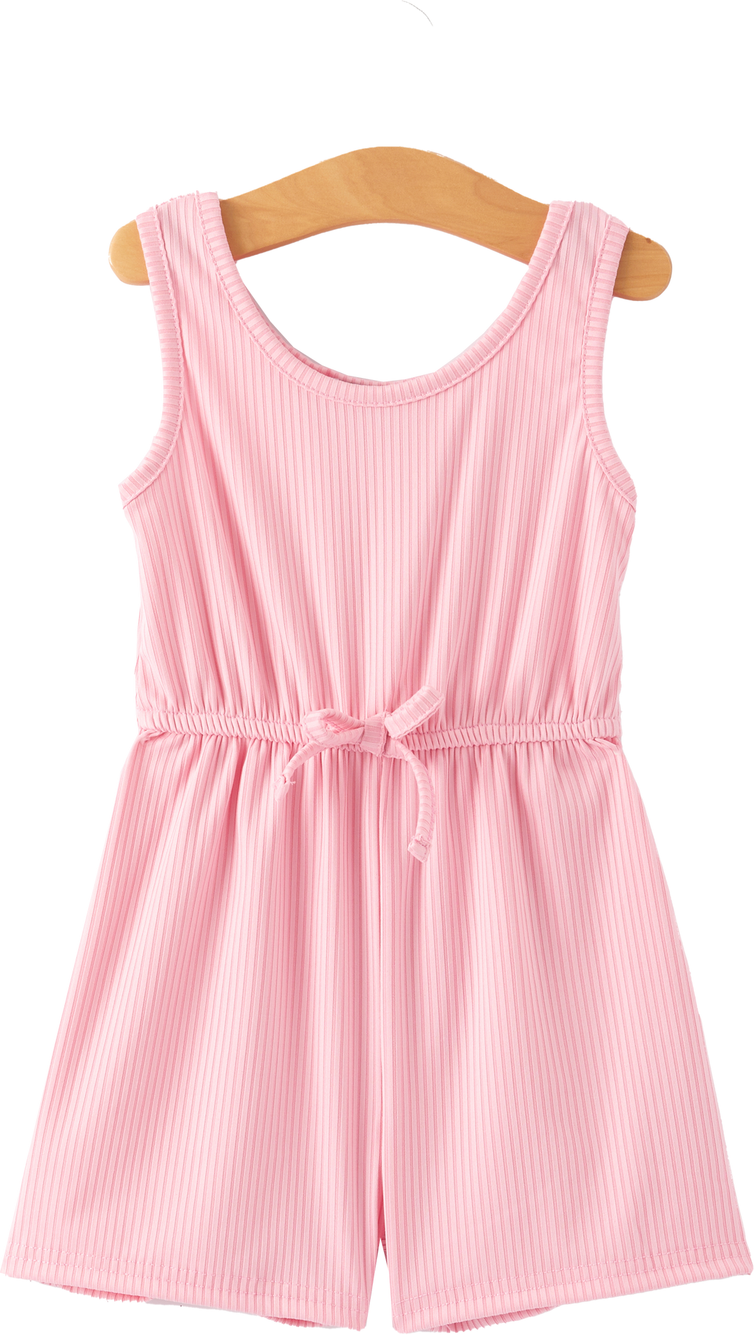 Pink Ribbed Milk Silk Romper