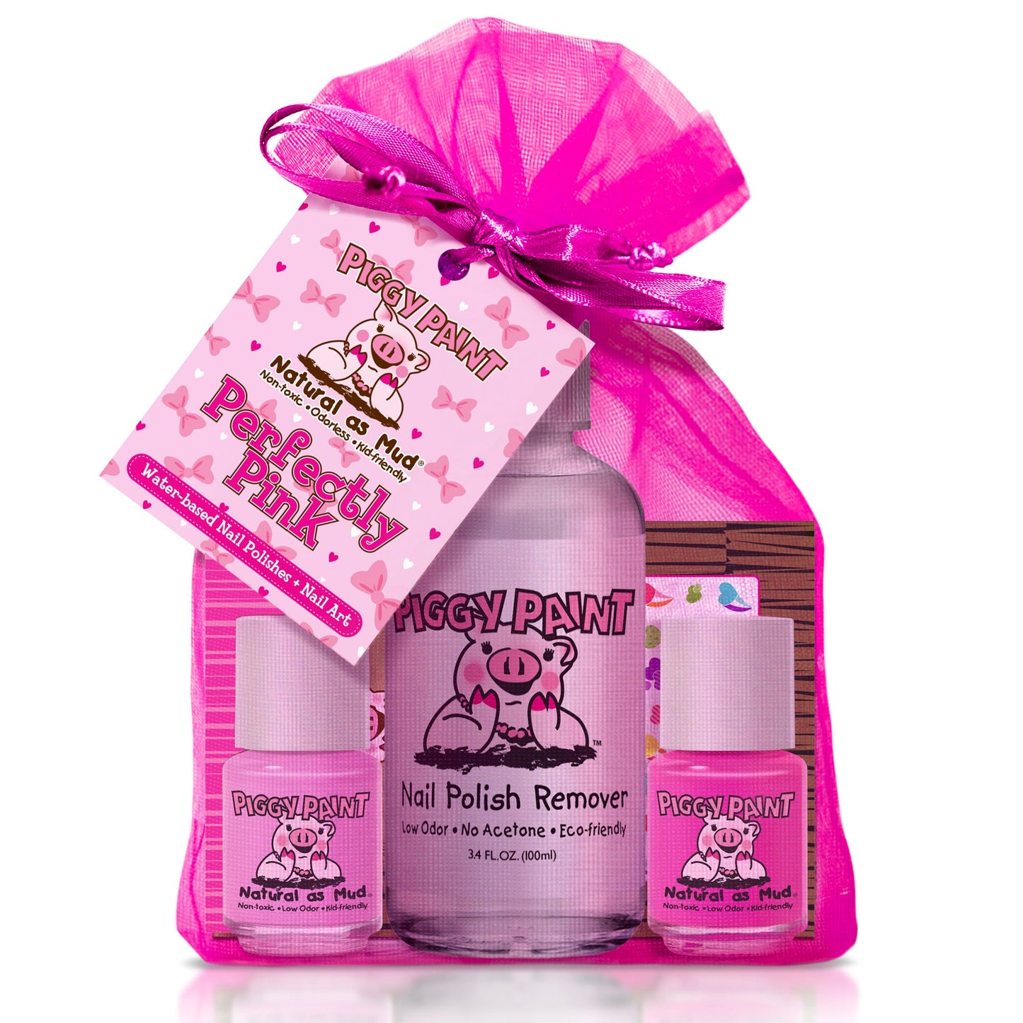 Piggy Paint Perfectly Pink Gift Set - Kids Non-toxic Nail Polish