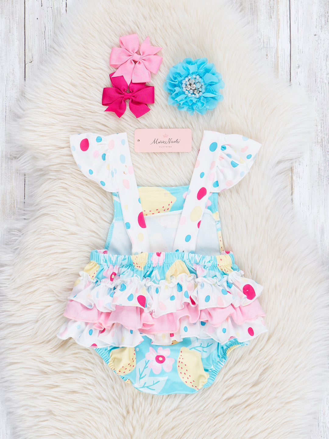 Teal Lemon Drops Ruffle Bubble