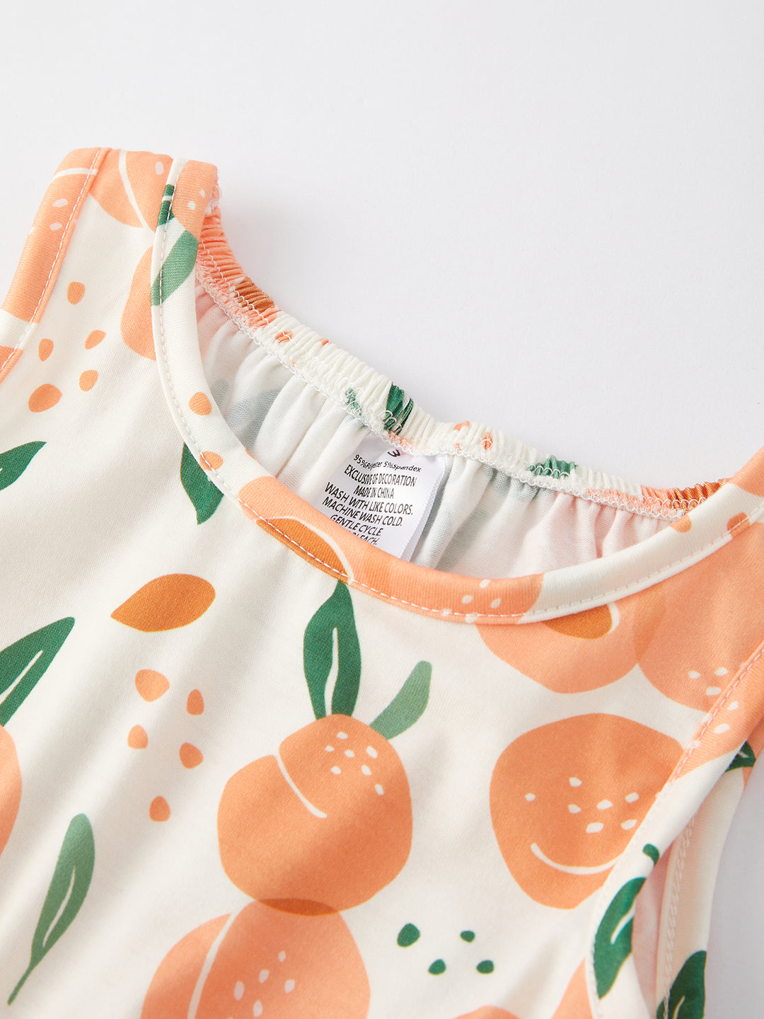 Peach Print Girls Jumpsuit