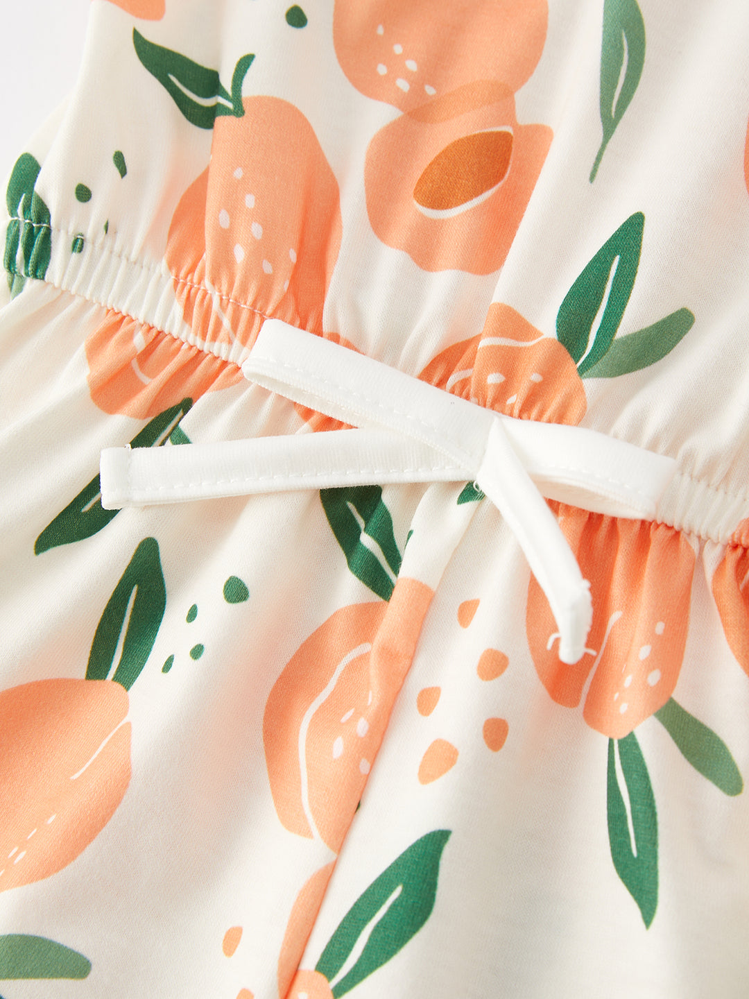 Peach Print Girls Jumpsuit