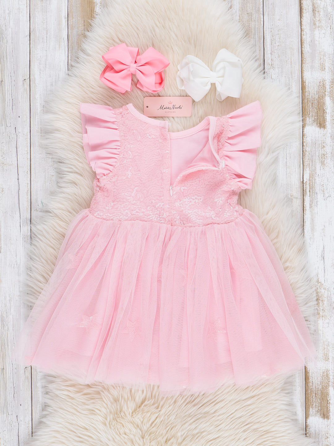 Pink Starry Flutter Tulle Dress