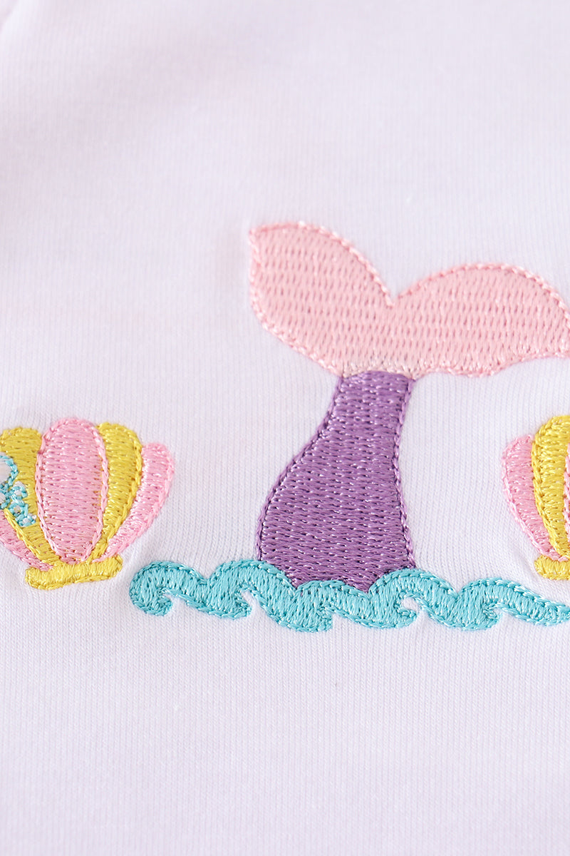 Abby & Evie
White mermaid embroidery cover up