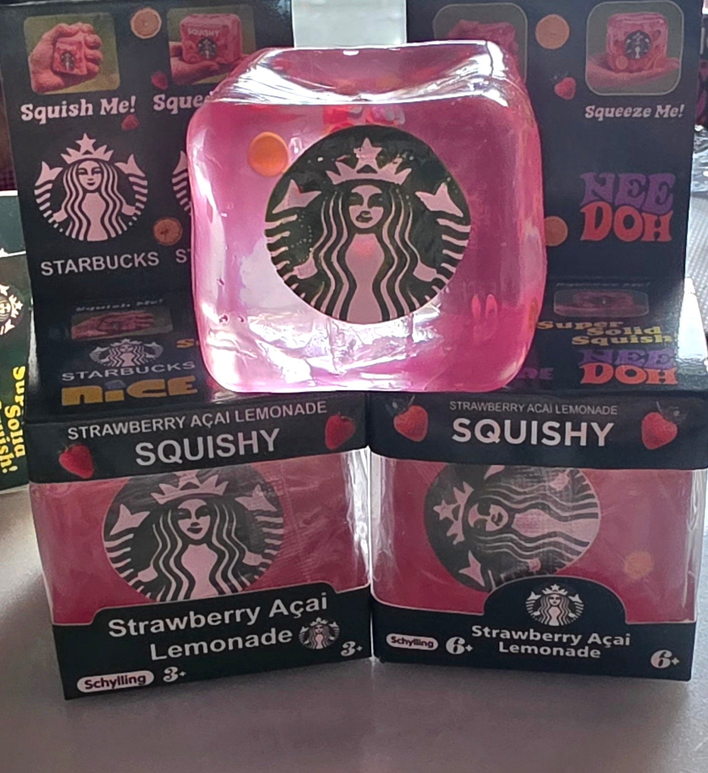 Strawberry Acai Lemonade Squishy Cube