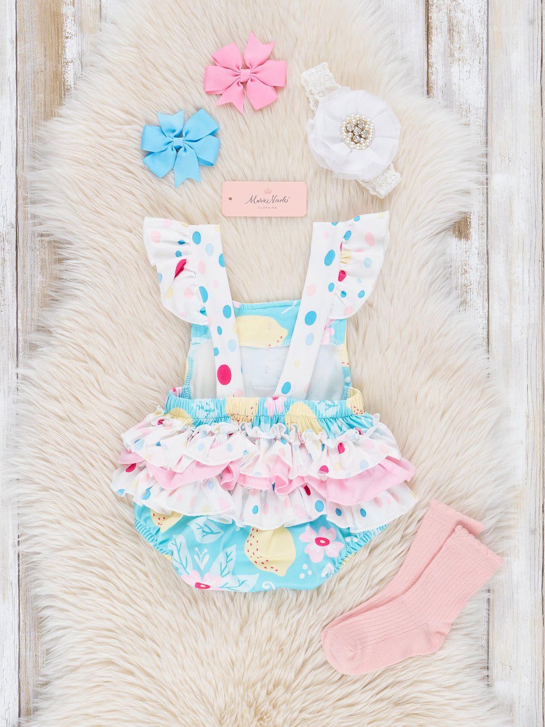Teal Lemon Drops Ruffle Bubble